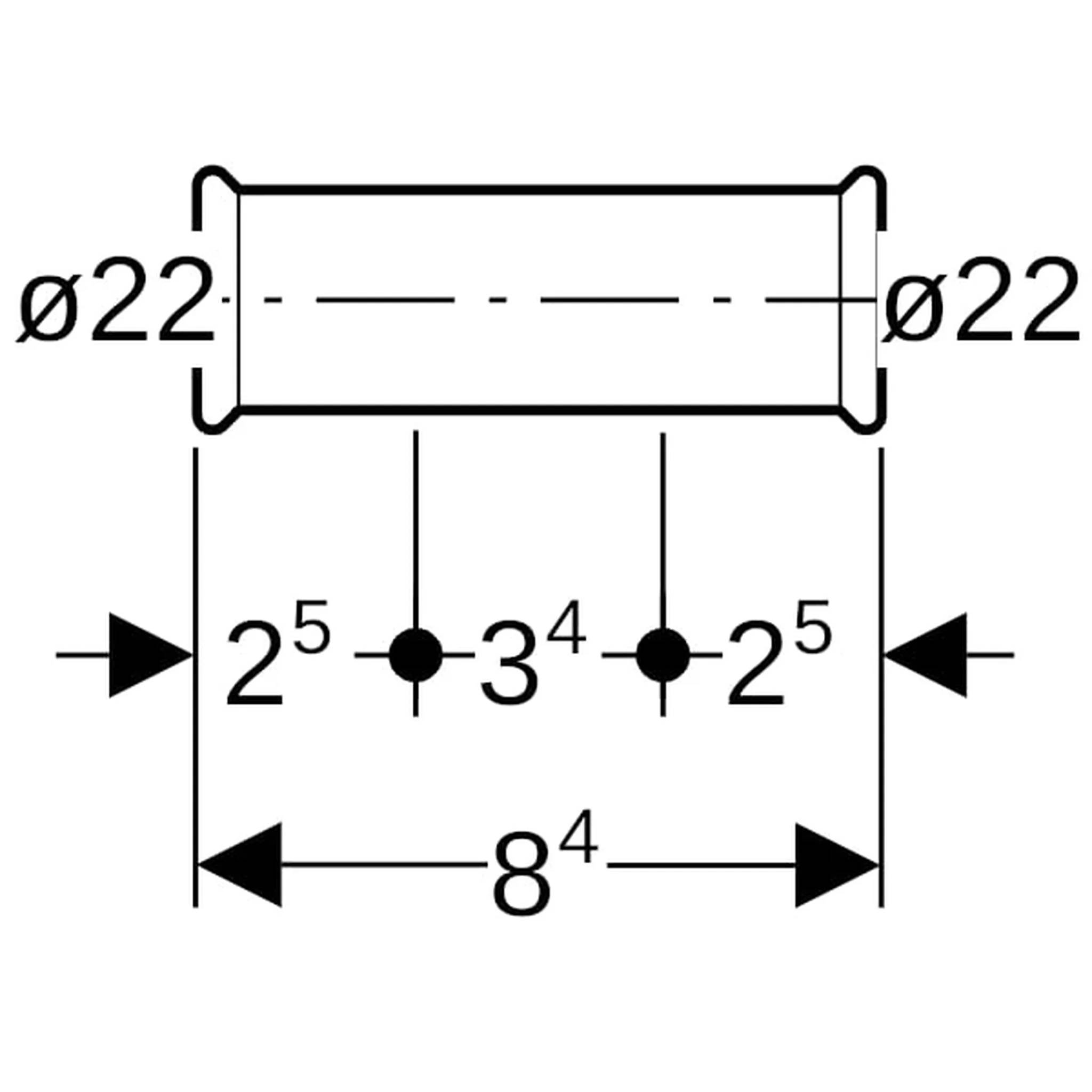 Geberit GE Mapress, Kupfer, Schiebemuffe, Ø 22 mm, 1 Stk.