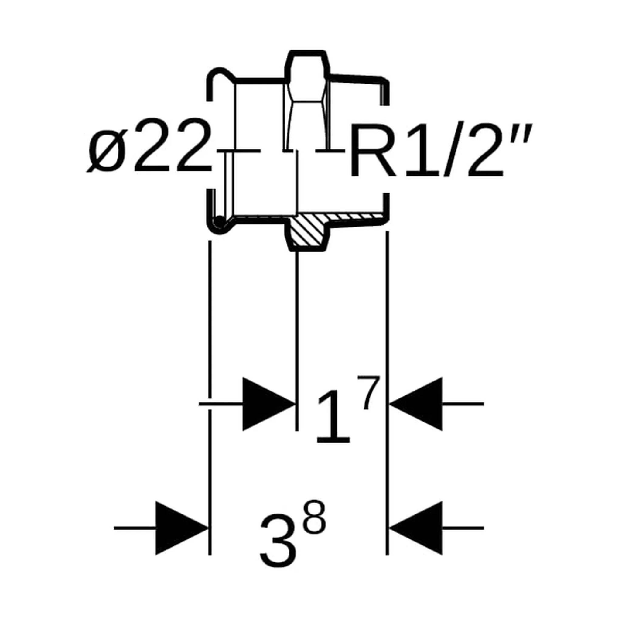 Geberit GE Mapress Kupfer Übergang, d22mm, R1/2, 1 Stk.