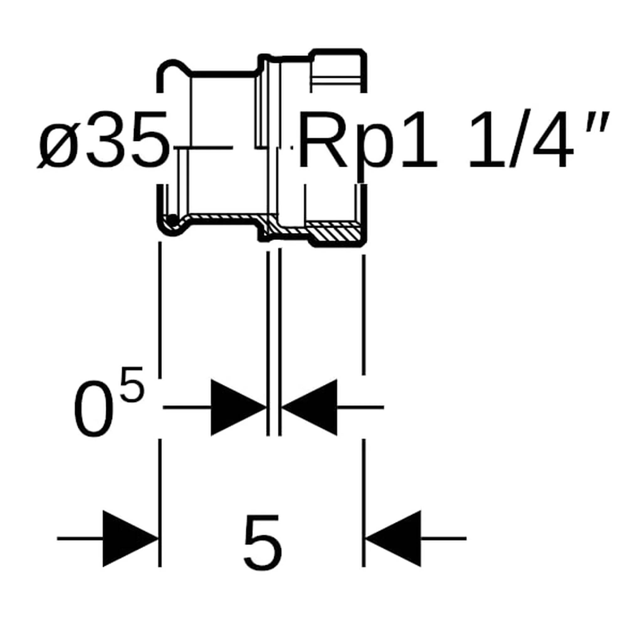 Geberit GE Mapress Kupfer Übergang, d35mm x Rp1 1/4, 1 Stk.