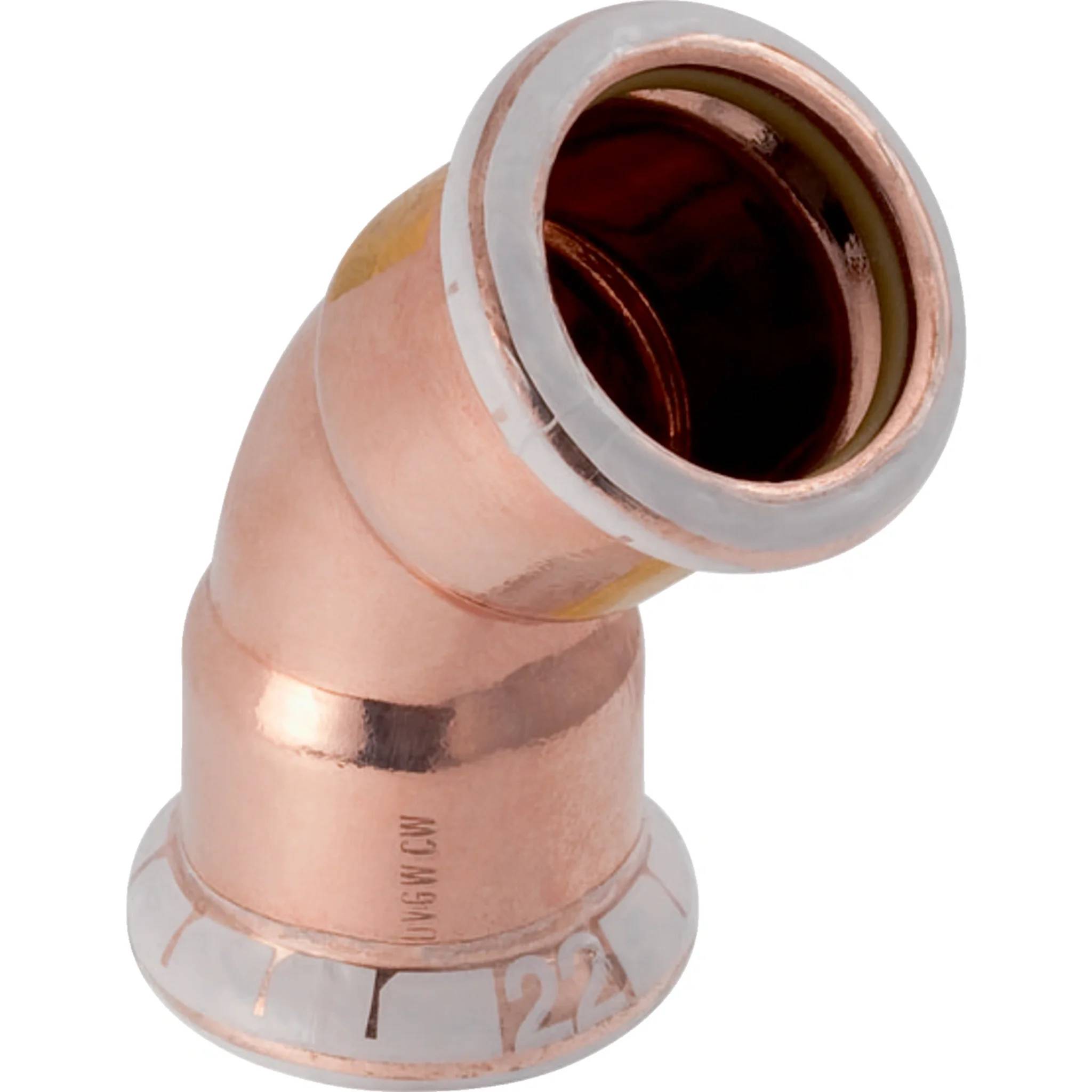 Geberit GE Mapress, Kupfer, Gas, Bogen, 45°, Ø 22 mm, 1 Stk.