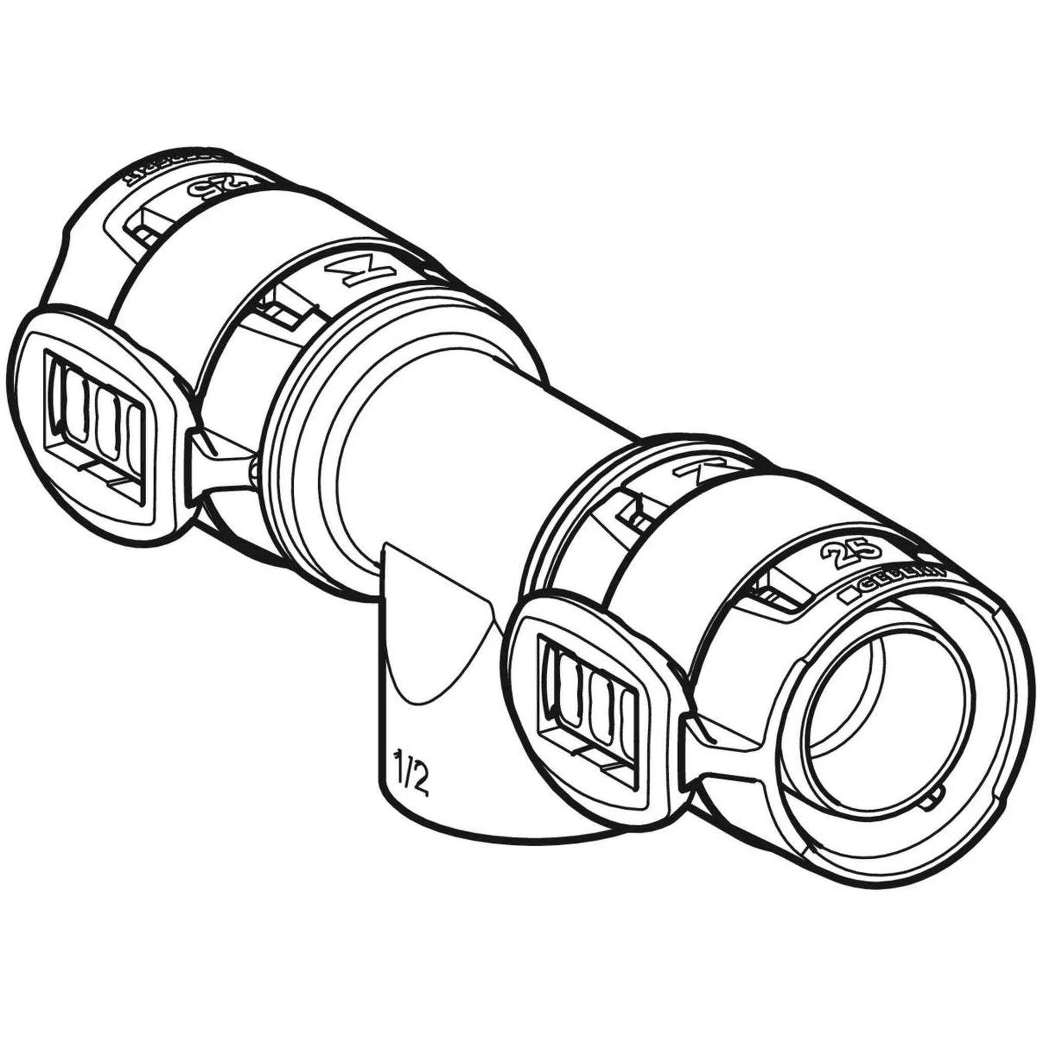 Geberit GE FlowFit T-Stück, IG, Rg+, d50 x Rp3/4 x 50mm, 1 Stk.