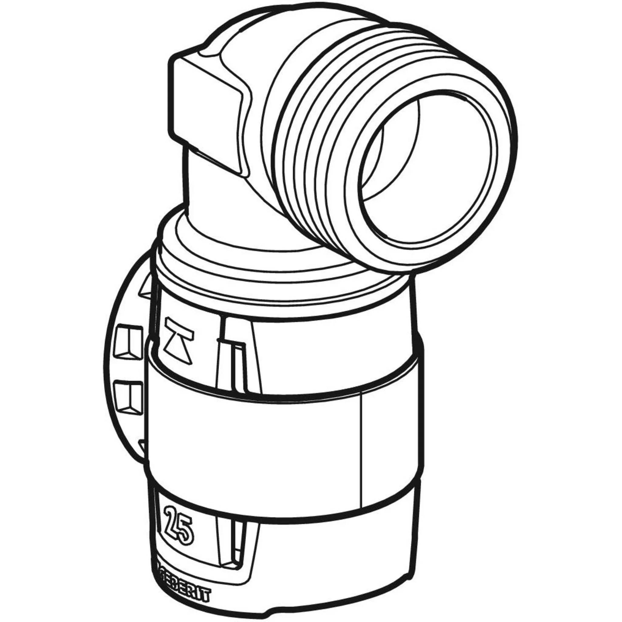 Geberit GE FlowFit Übergangsbogen, 90°, d20mm x R1/2 AG, 1 Stk.