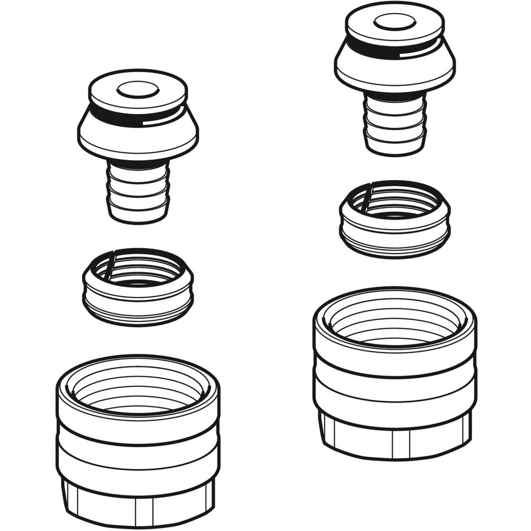 Geberit GE Mepla, Anschlussverschraubung, zu Eurokonus, d16mm, G3/4, 2 Stk.
