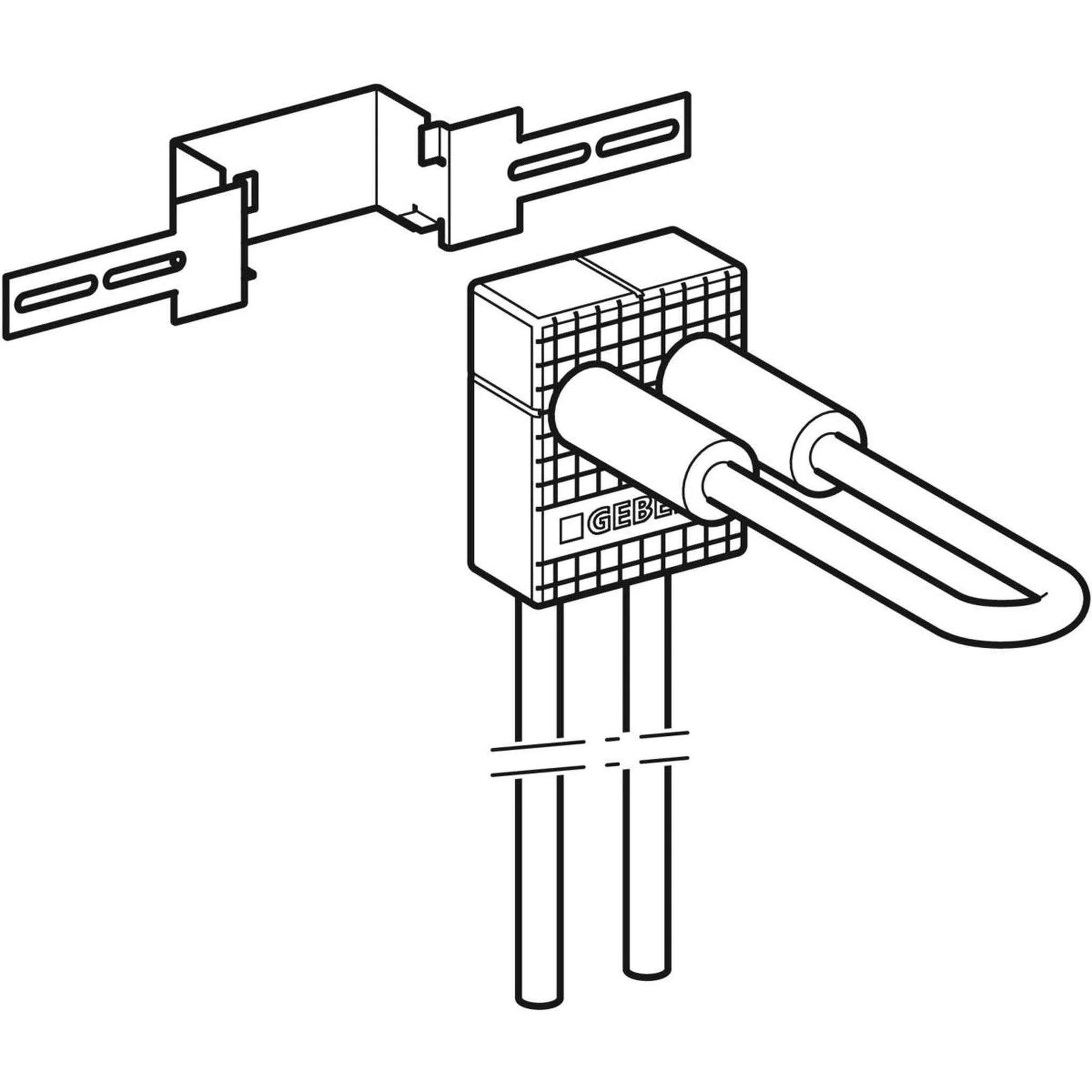 Geberit GE FlowFit Anschlussbox, Typ L, d 16 mm, mit Befestigungsblech, 1 Stk.