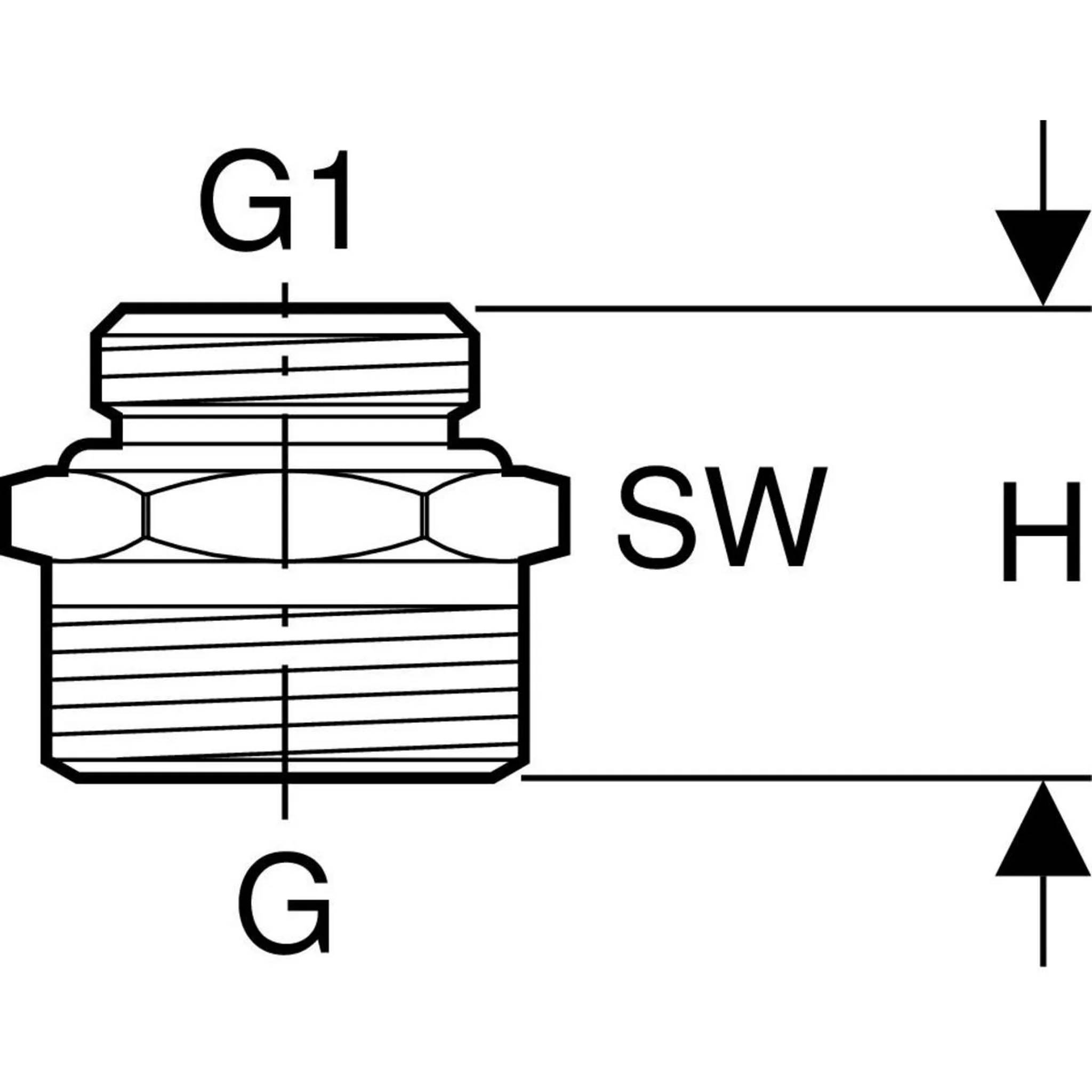 Geberit GE Mepla, Übergang auf Eurokonus, AG G1/2 x G3/4, vernickelt, 1 Stk.