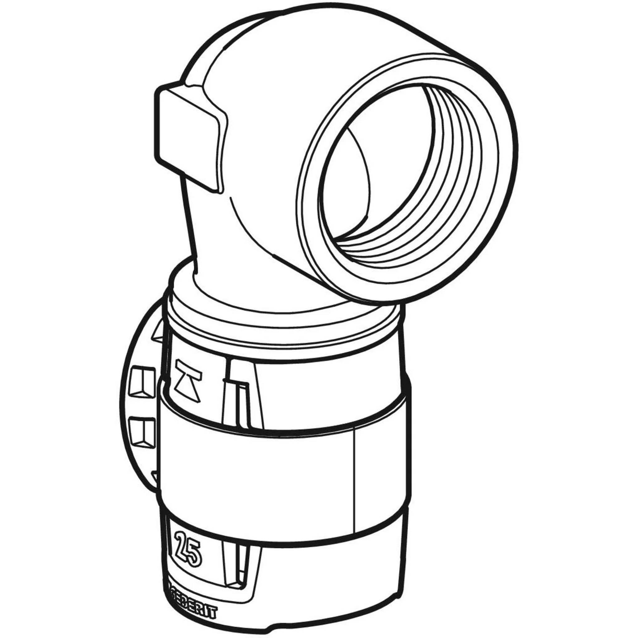 Geberit GE FlowFit, Übergangsbogen, IG, RG+, 90 Grad, d20mm x Rp1/2, 1 Stk.