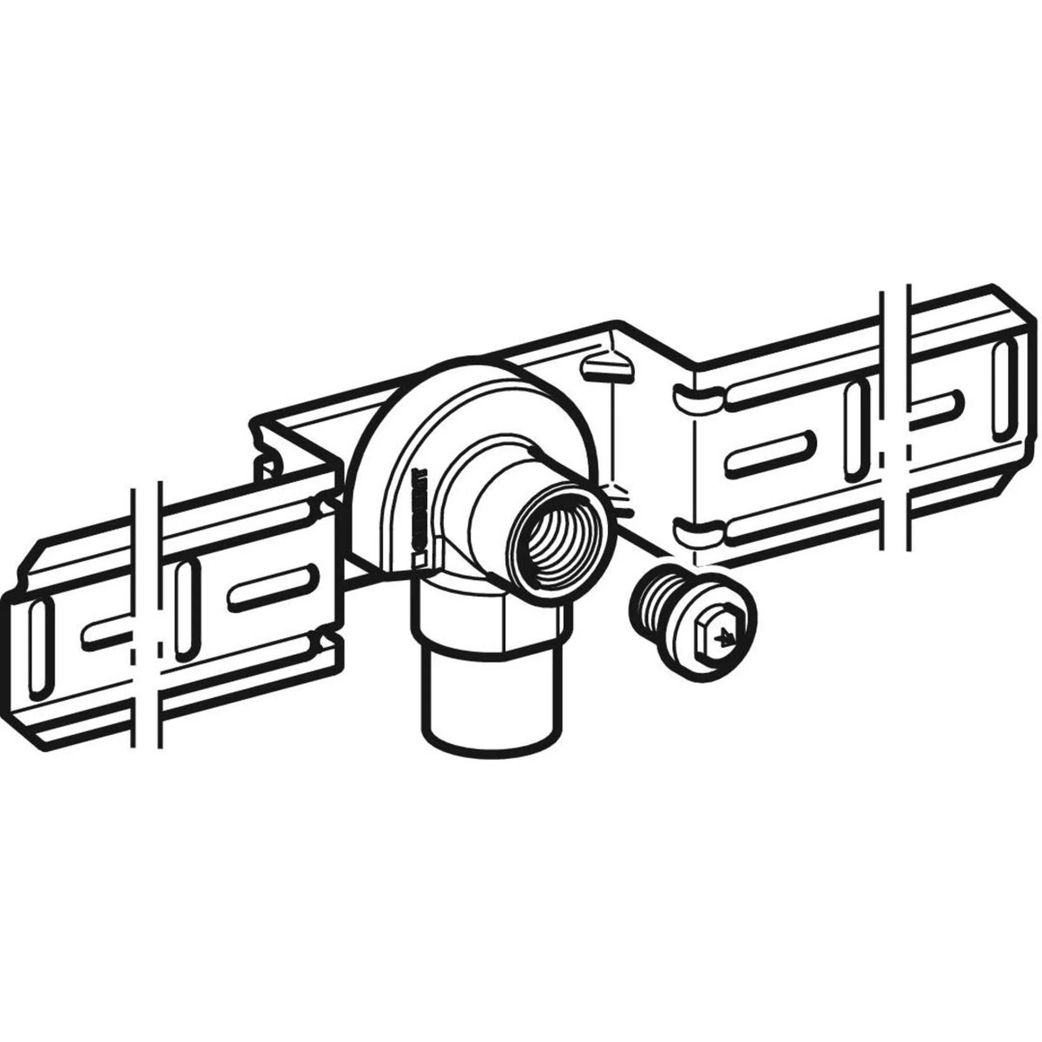 Geberit GE FlowFit Anschlusswinkel-Set, vormontiert, gedämmt, einfach, absperrbar, d20mm x Rp1/2, Rotguss+, 1 Stk.