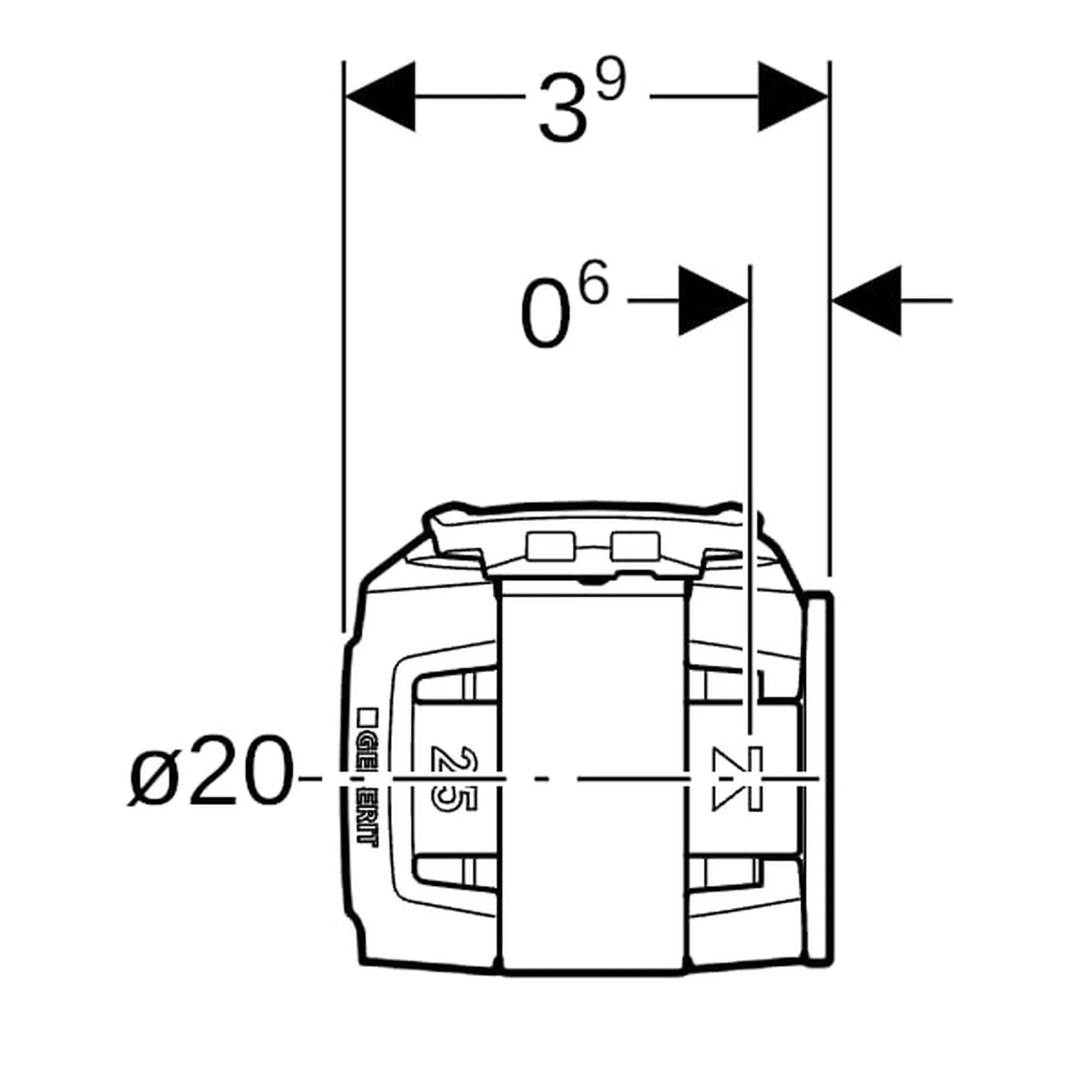 Geberit GE FlowFit Rohr-Endstopfen, SiBr, d20mm, 1 Stk.