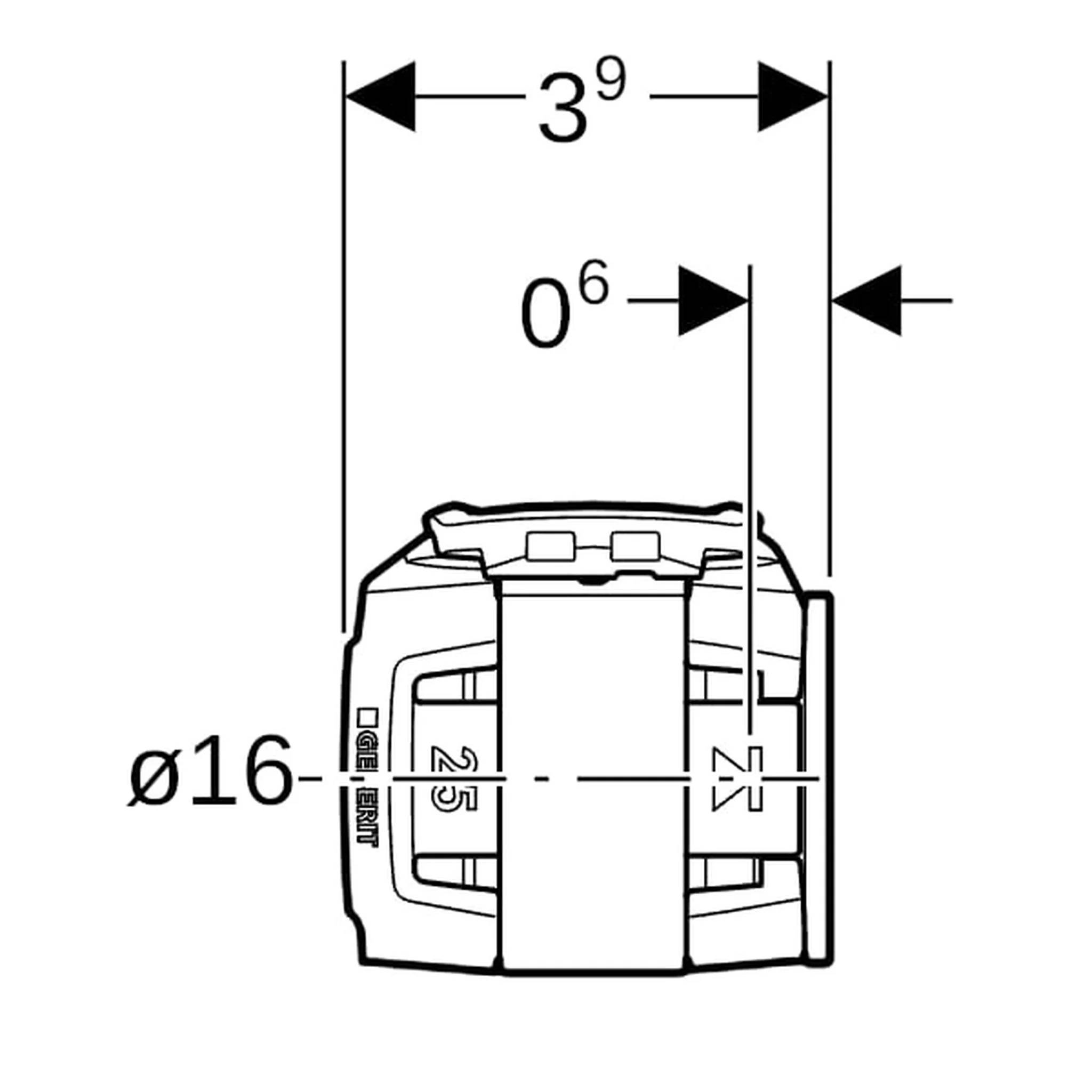 Geberit GE FlowFit, Rohr-Endstopfen, SiBr, d16mm, 1 Stk.