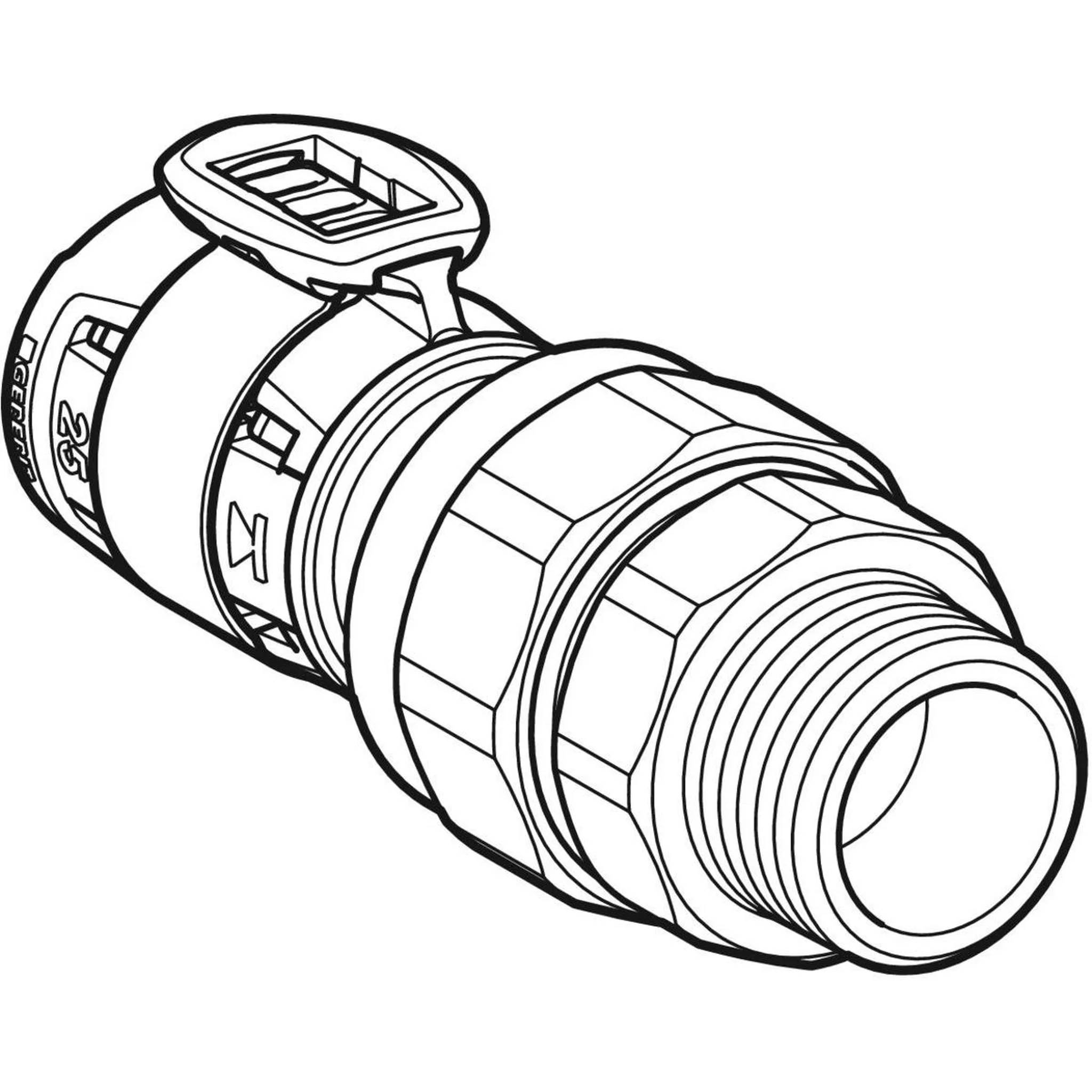 Geberit GE FlowFit, Übergangsverschraubung, SiBr, mit AG, d20mm x R3/4, 1 Stk.