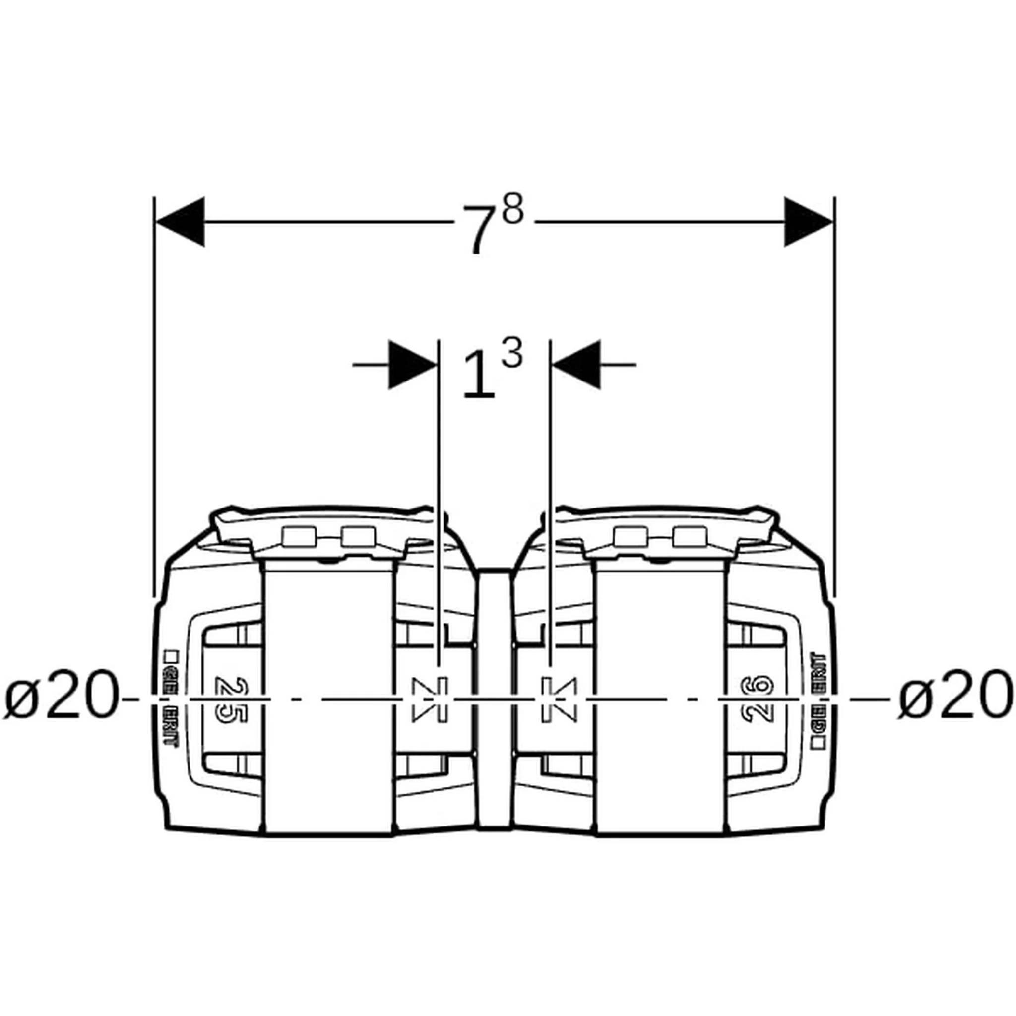 Geberit GE FlowFit, Übergang, Mepla, SiBr, d20 x 20mm, 1 Stk.