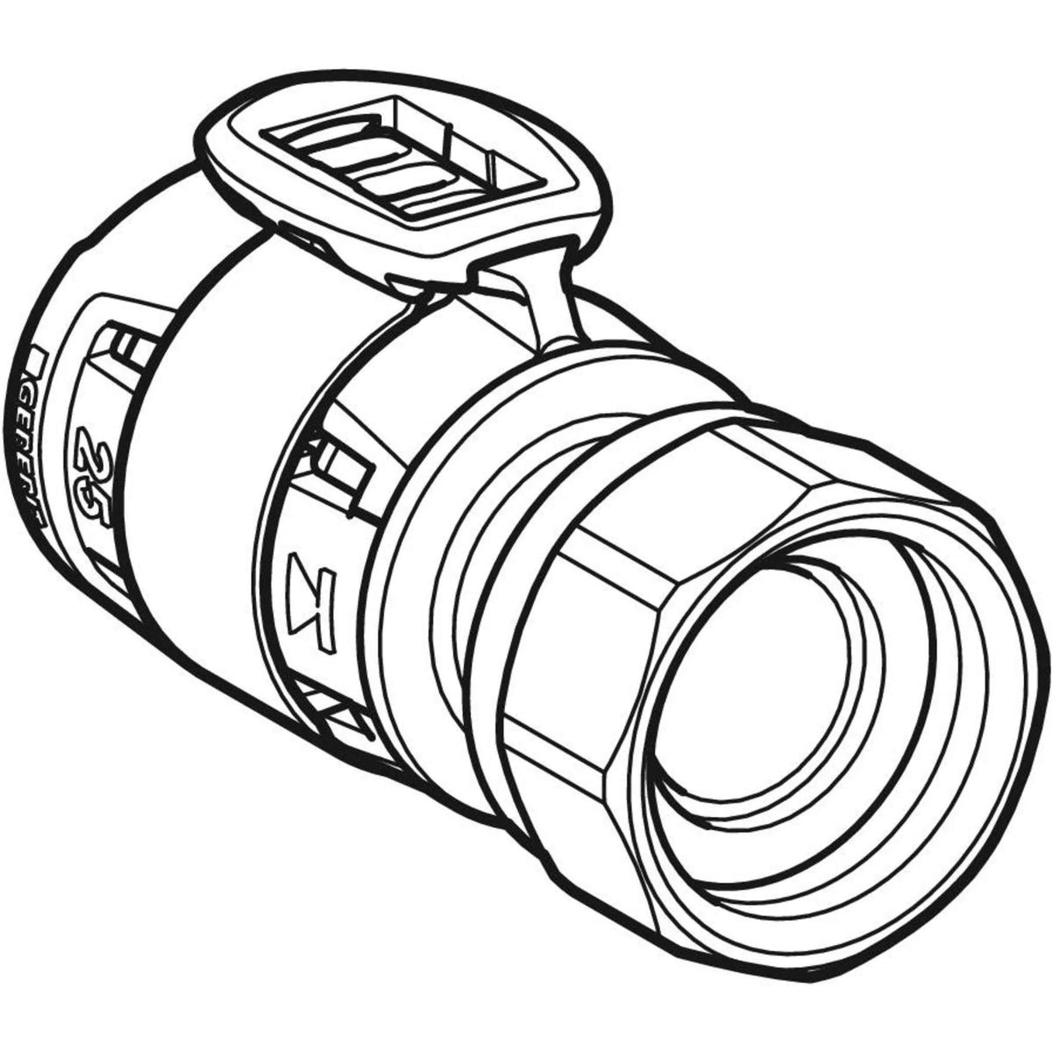 Geberit GE FlowFit Übergang, SiBr, mit Überwurfmutter, d25mm x G1, 1 Stk.