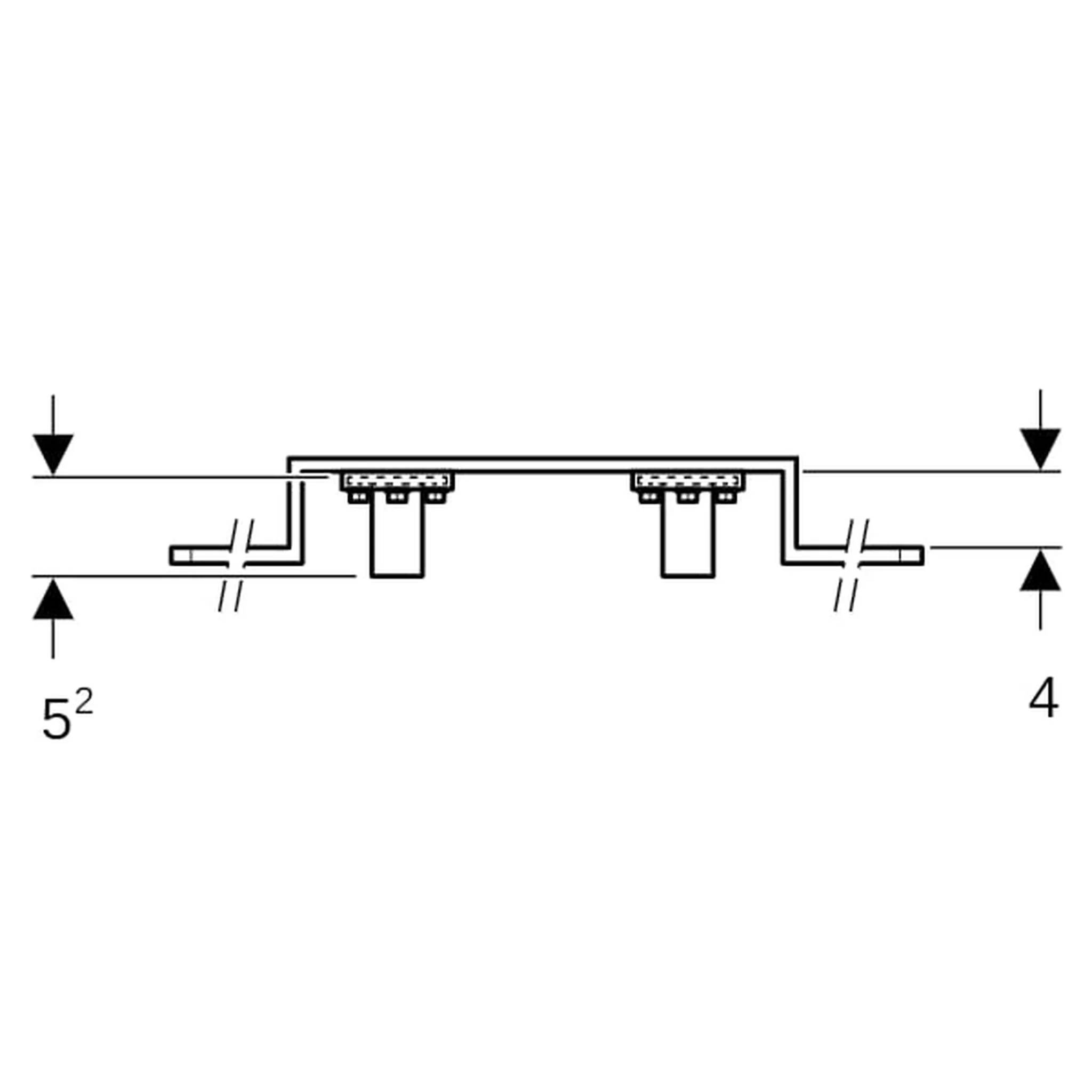 Geberit GE FlowFit Anschlusswinkel-Set, vormont., ged. 2-fach, Abgang d20mm x Rp1/2, AD 10cm, Rotguss, 1 Stk.