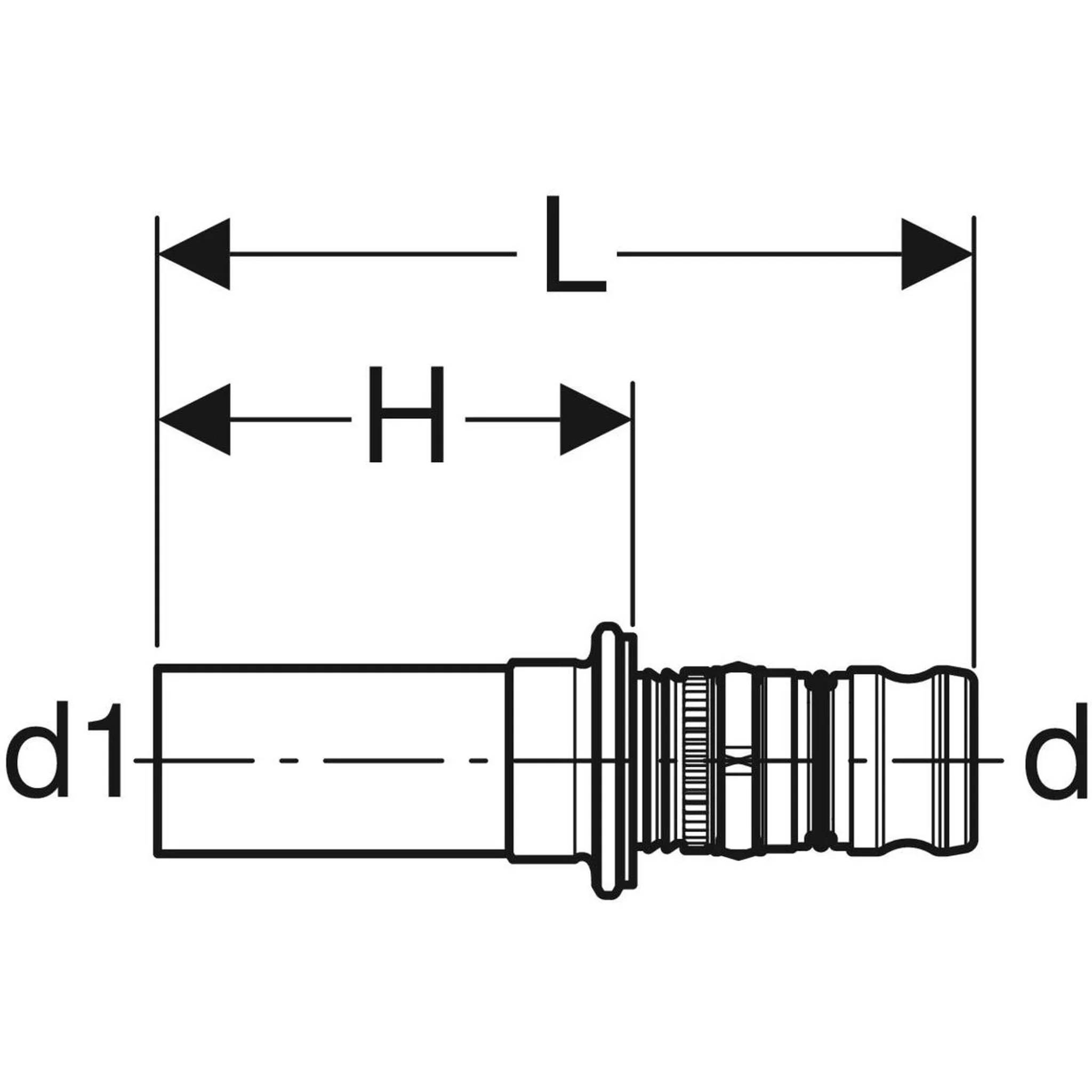 Geberit GE Mepla, Übergang auf Mapress, mit Einschubende, d32 x 28mm, 5 Stk.