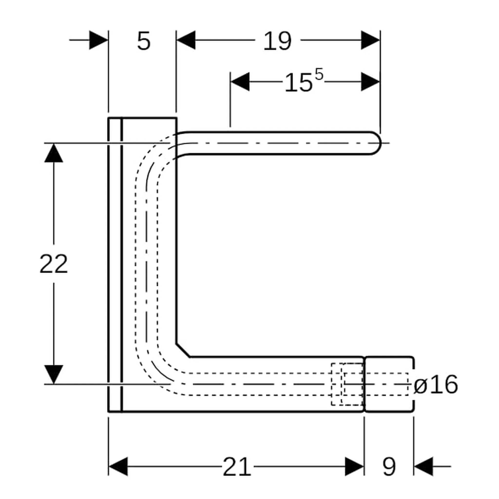 Geberit GE FlowFit Anschlussbox, Typ C, d16mm, L220mm, 1 Stk.