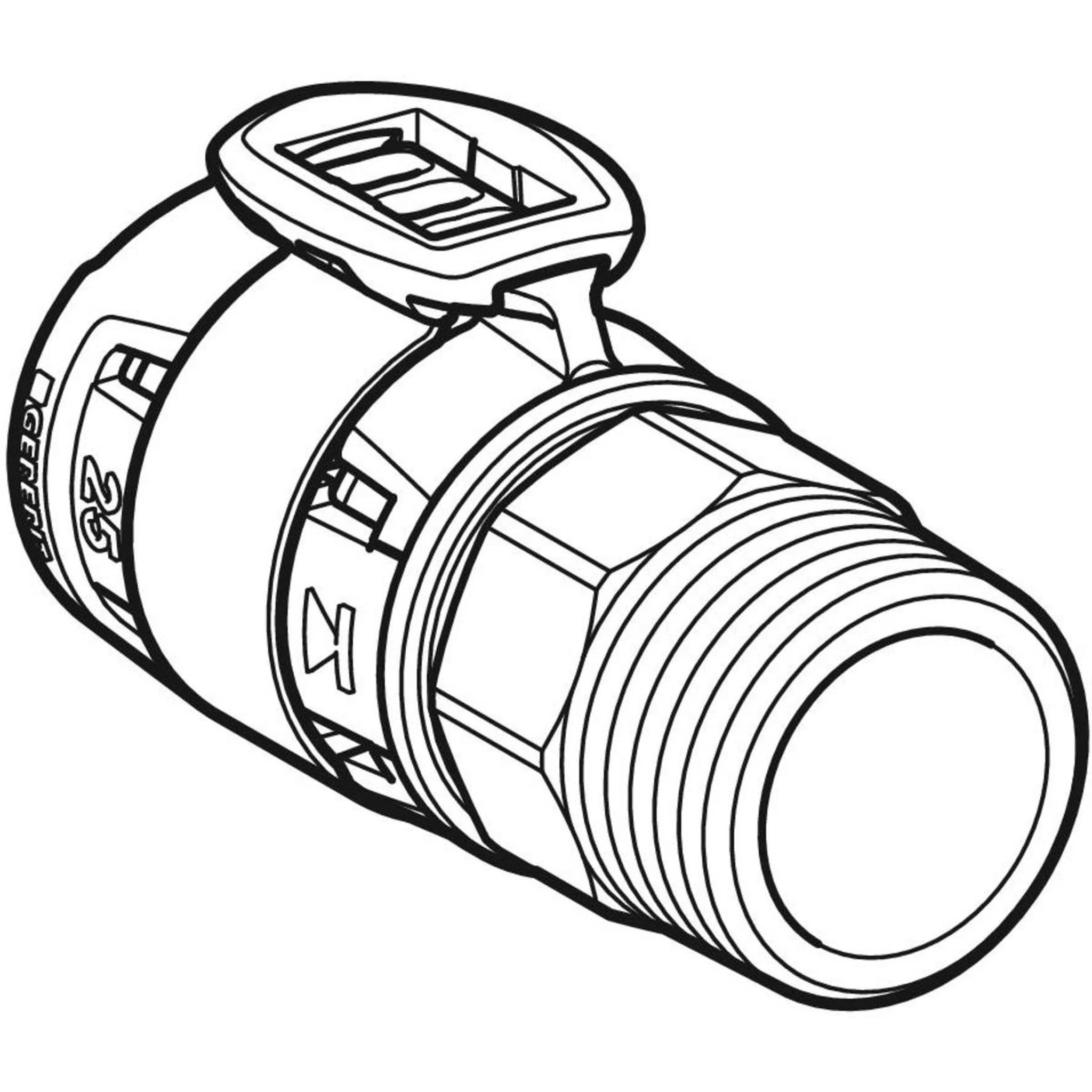 Geberit GE FlowFit, Übergang AG, SiBr, d16mm x R1/2, 1 Stk.