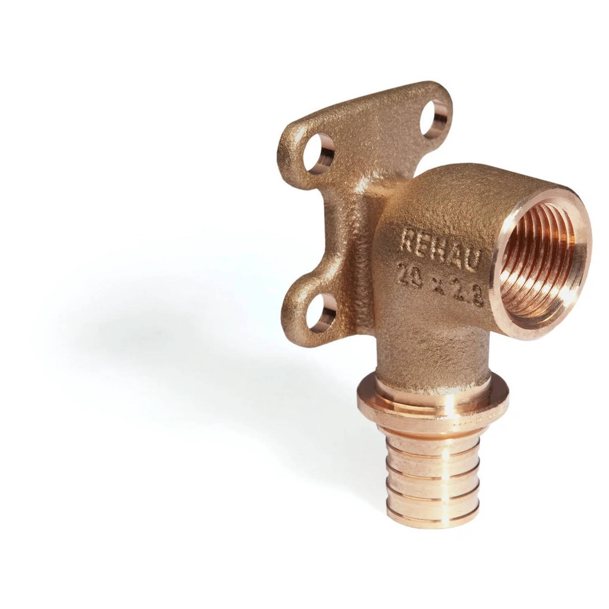 REHAU Wandwinkel, RAUTITAN RX+, 20, Rp 1/2, mit quadratischer Wandscheibe, 1 Stk.