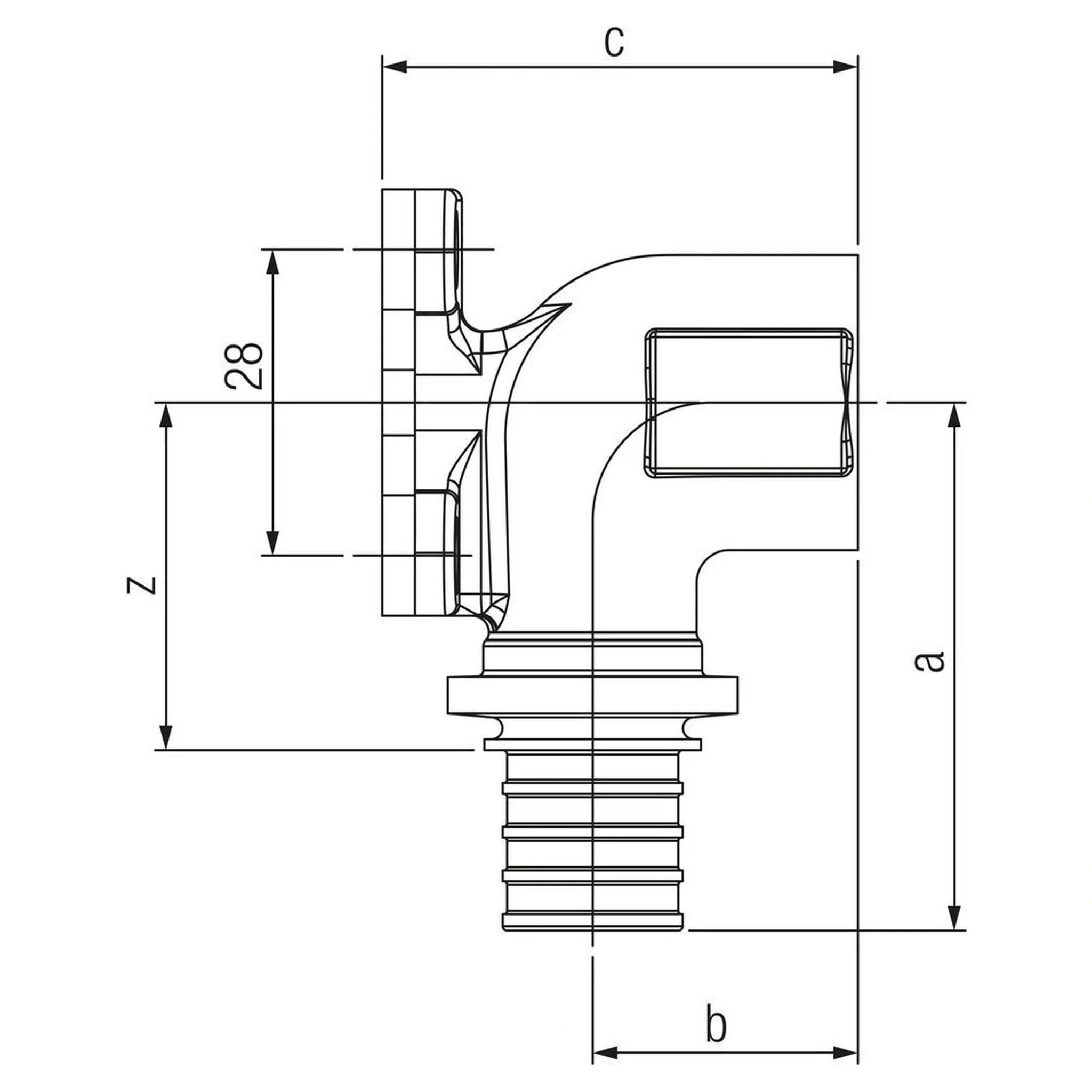 REHAU Wandwinkel, RAUTITAN RX+, 20, Rp 1/2, mit quadratischer Wandscheibe, 1 Stk.