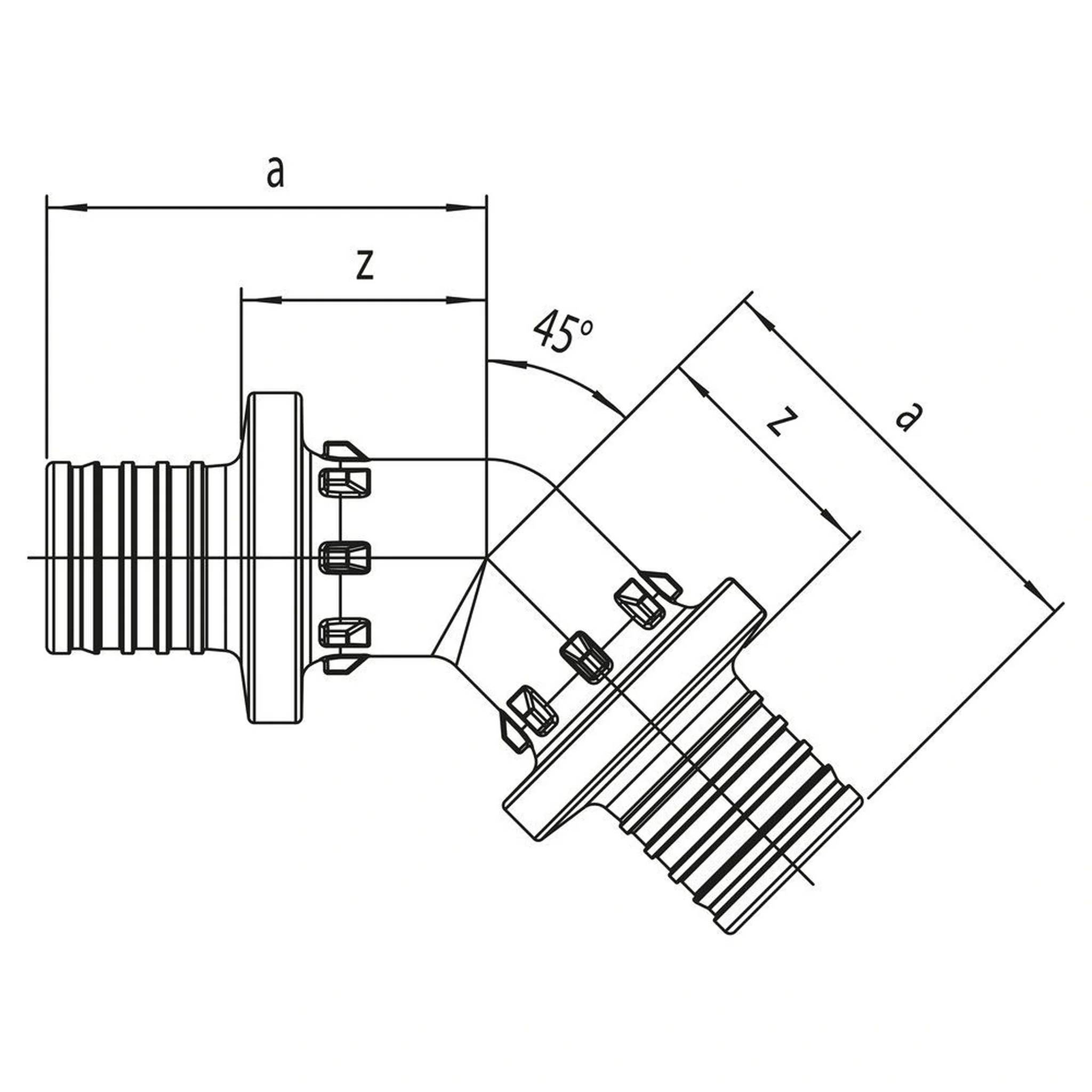 REHAU Winkel, RAUTITAN PX, 20-20, 45 Grad, 1 Stk.