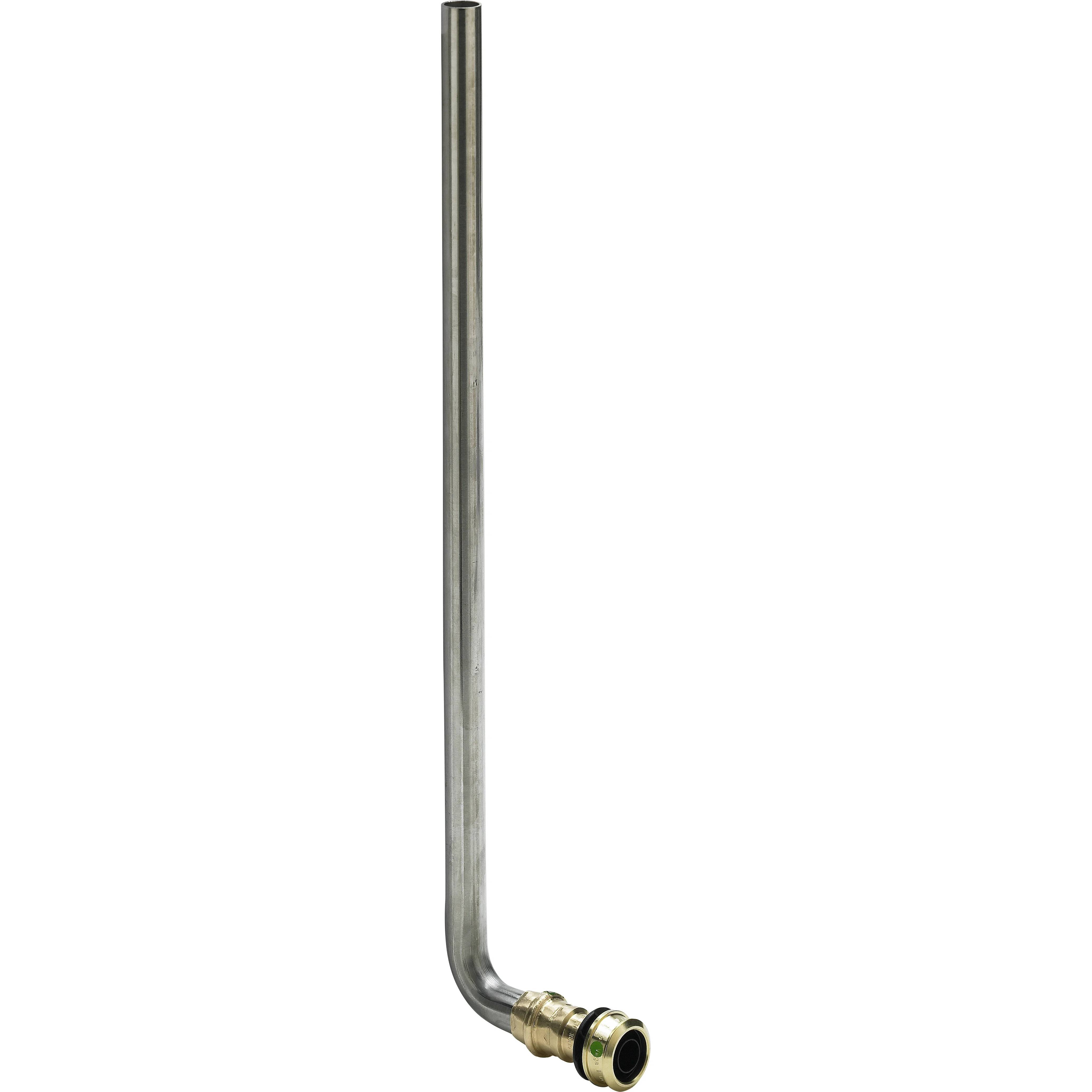 Viega Raxofix-Heizkörperanschlussbogen, SC-Contur, für Boden-/Wandanschluss, Edelstahl, Modell 5375.21P, d1 16, d2 15, T 52, H 350, 1 Stk.