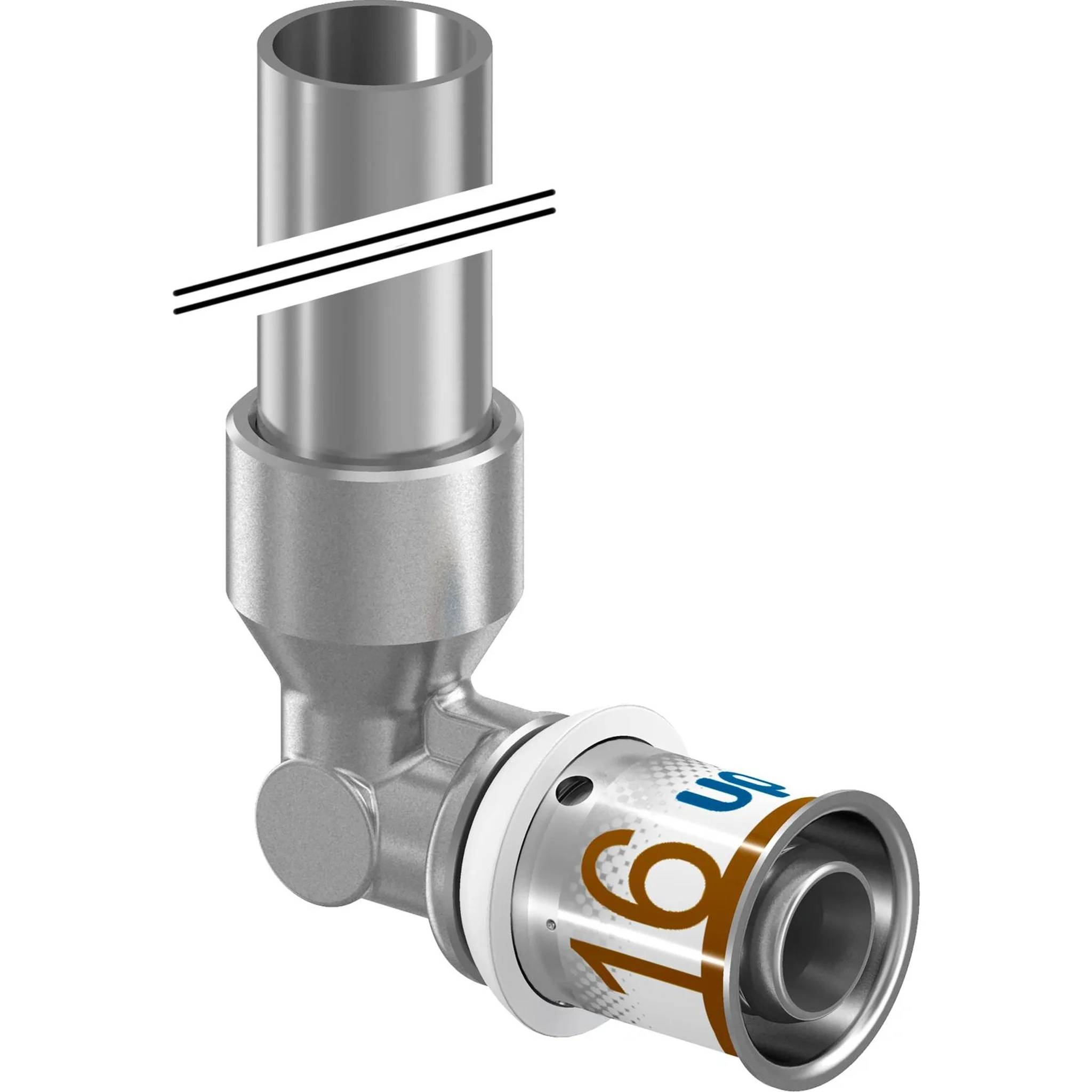 UPONOR S-Press PLUS, HK-Anschlusswinkel, plated, 16-15CU, l=350mm, 1 Stk.