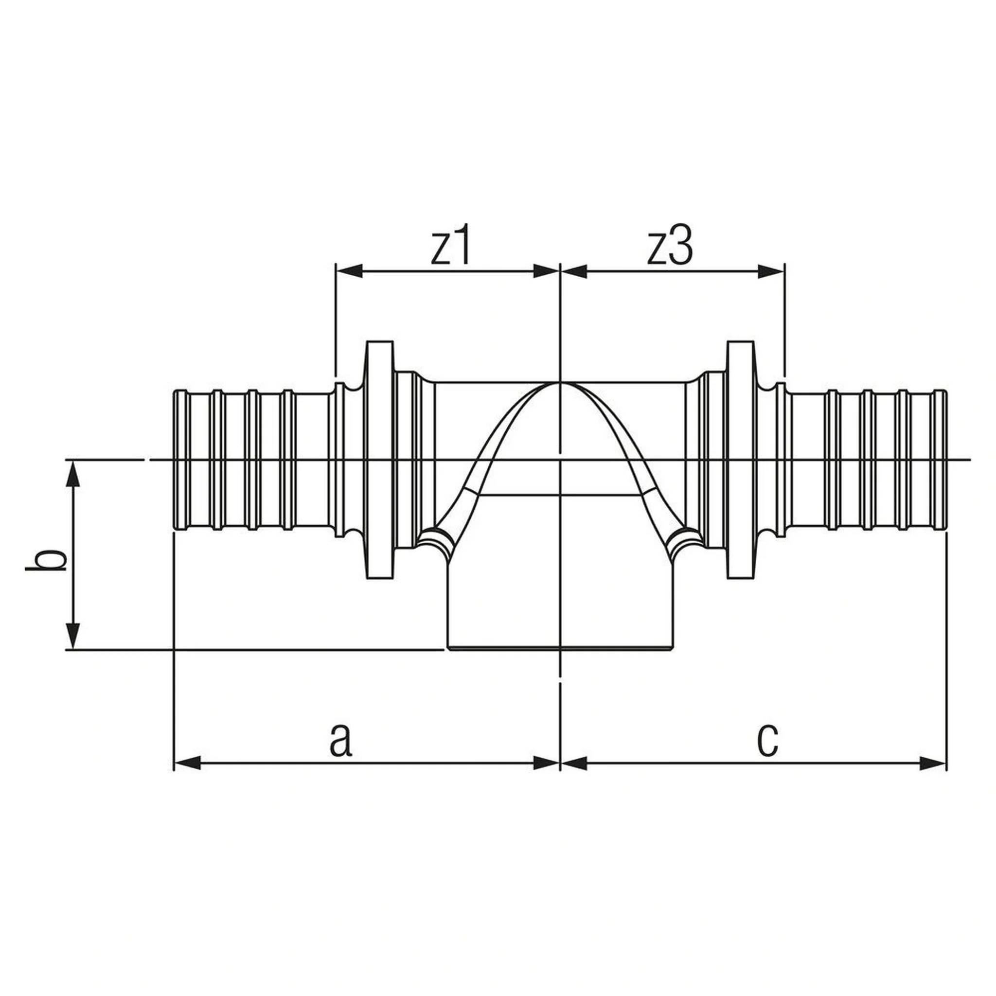 REHAU T-Stück, RAUTITAN RX+, 25, Rp 1/2, 25, 1 Stk.
