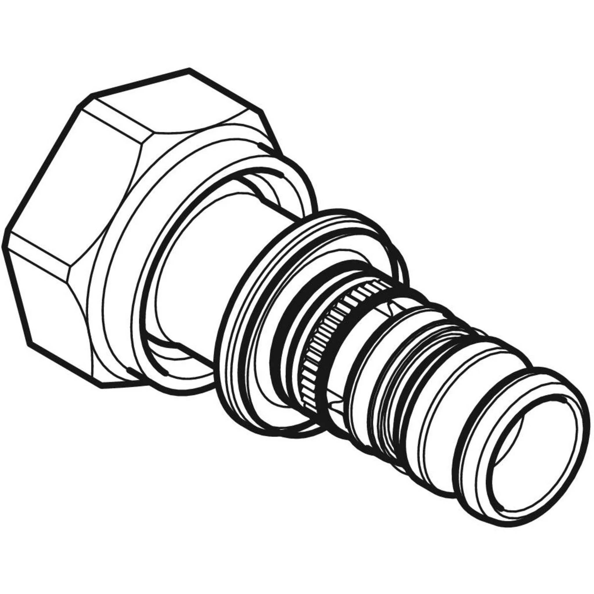 Geberit GE Mepla Übergang, RG, mit Überwurfmutter, d26mm x G1/2, 5 Stk.