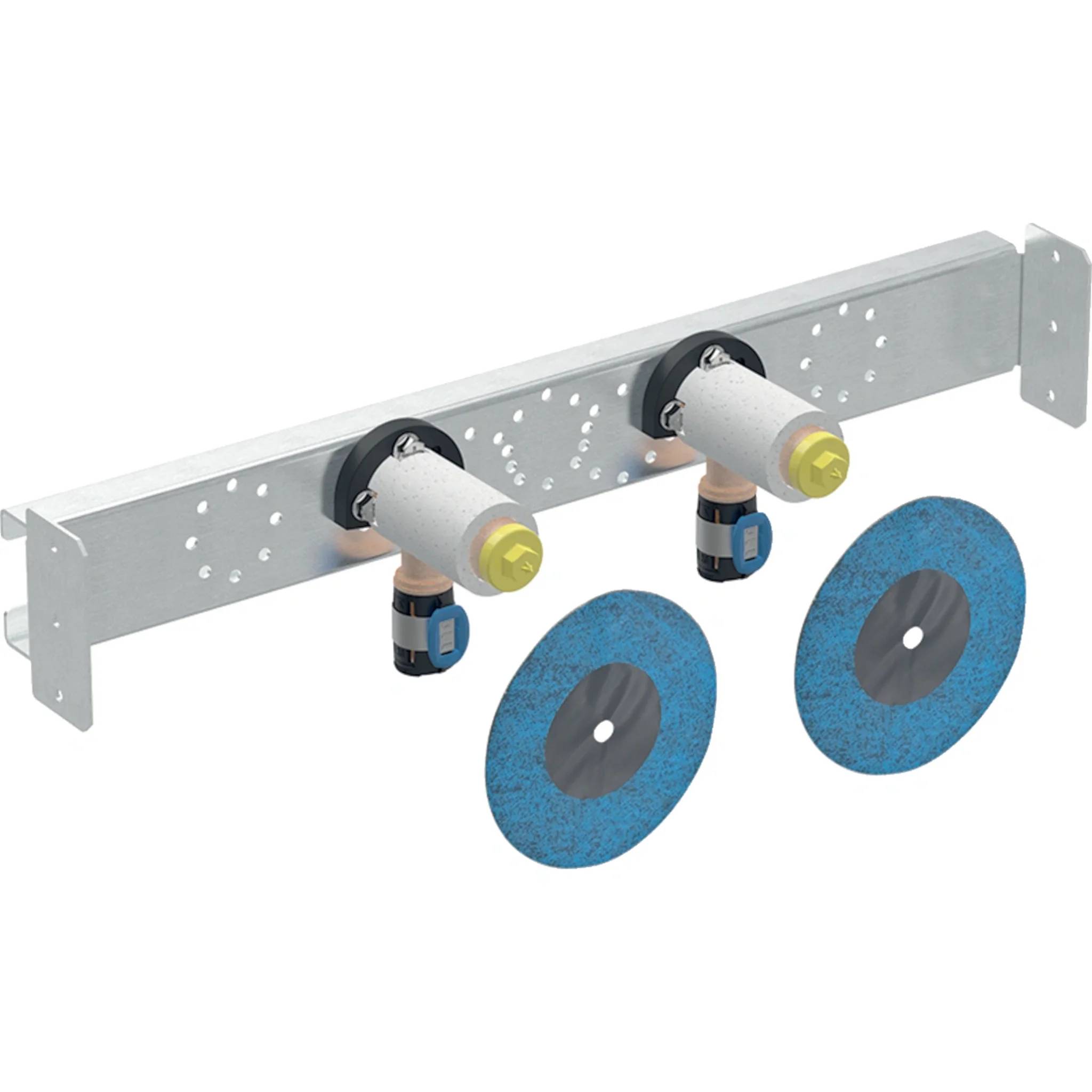 Geberit GE FlowFit Winkel, vormont., gerade 2fach, d16mm x Rp1/2, AD15,3cm, LB RG+, 1 Stk.