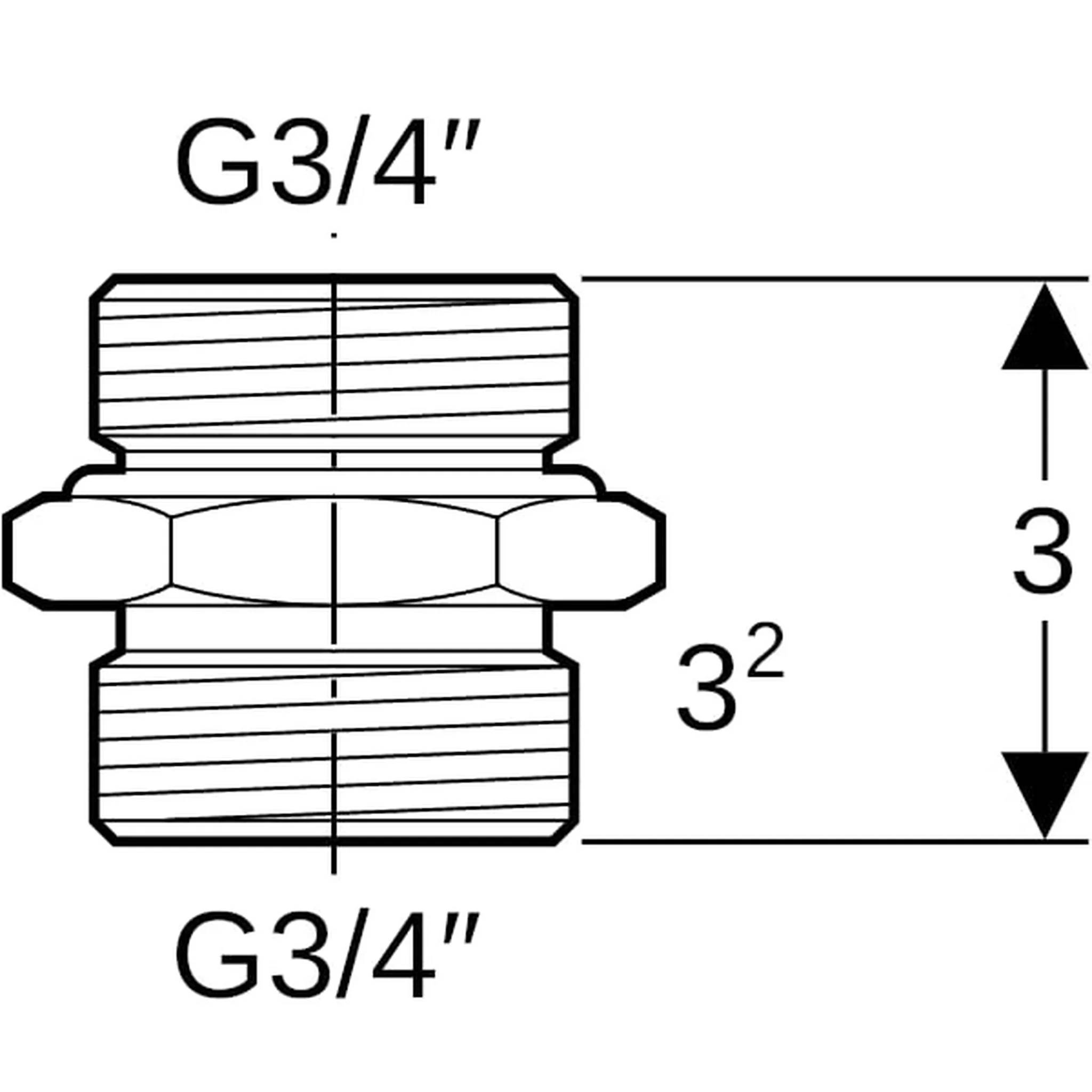 Geberit GE Mepla, Übergang auf Eurokonus, AG G3/4 x G3/4, vernickelt, 1 Stk.