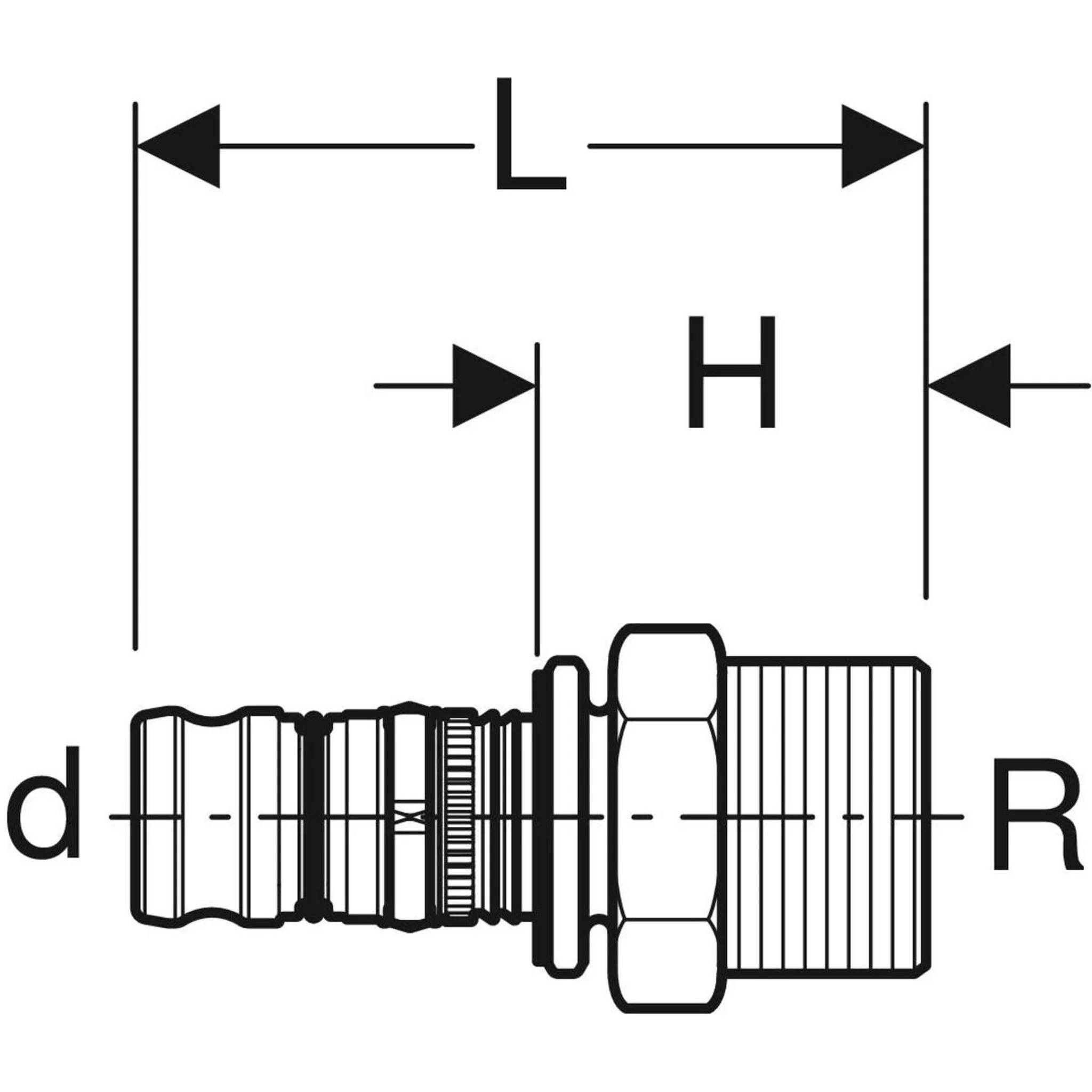 Geberit GE Mepla Übergang, Außengewinde, RG, d63mm, R2 1/2, 2 Stk.