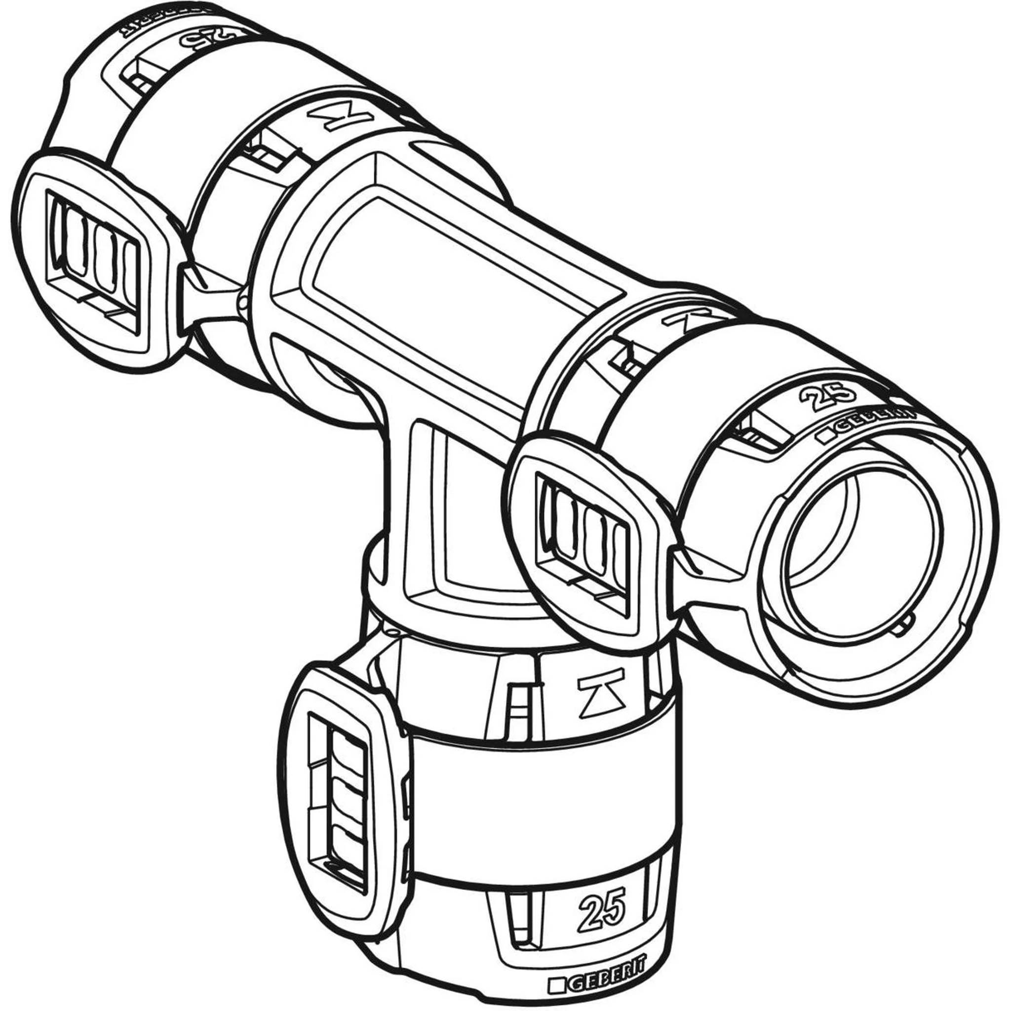 Geberit GE FlowFit, T-Stück, egal, PPSU, 90°, d20 x 20 x 20mm, 1 Stk.