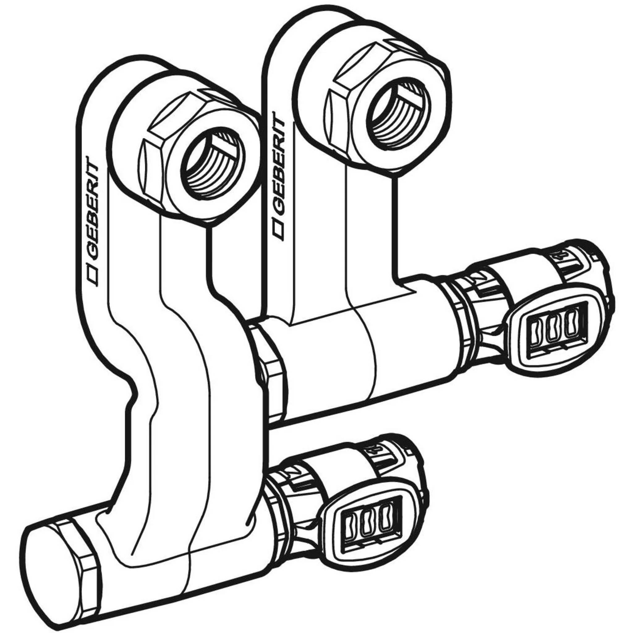 Geberit GE FlowFit An-T-Endstück, VL/RL, SiBr, d15 x 16mm, mit Anschlussverschraubung, EK, 1 Stk.