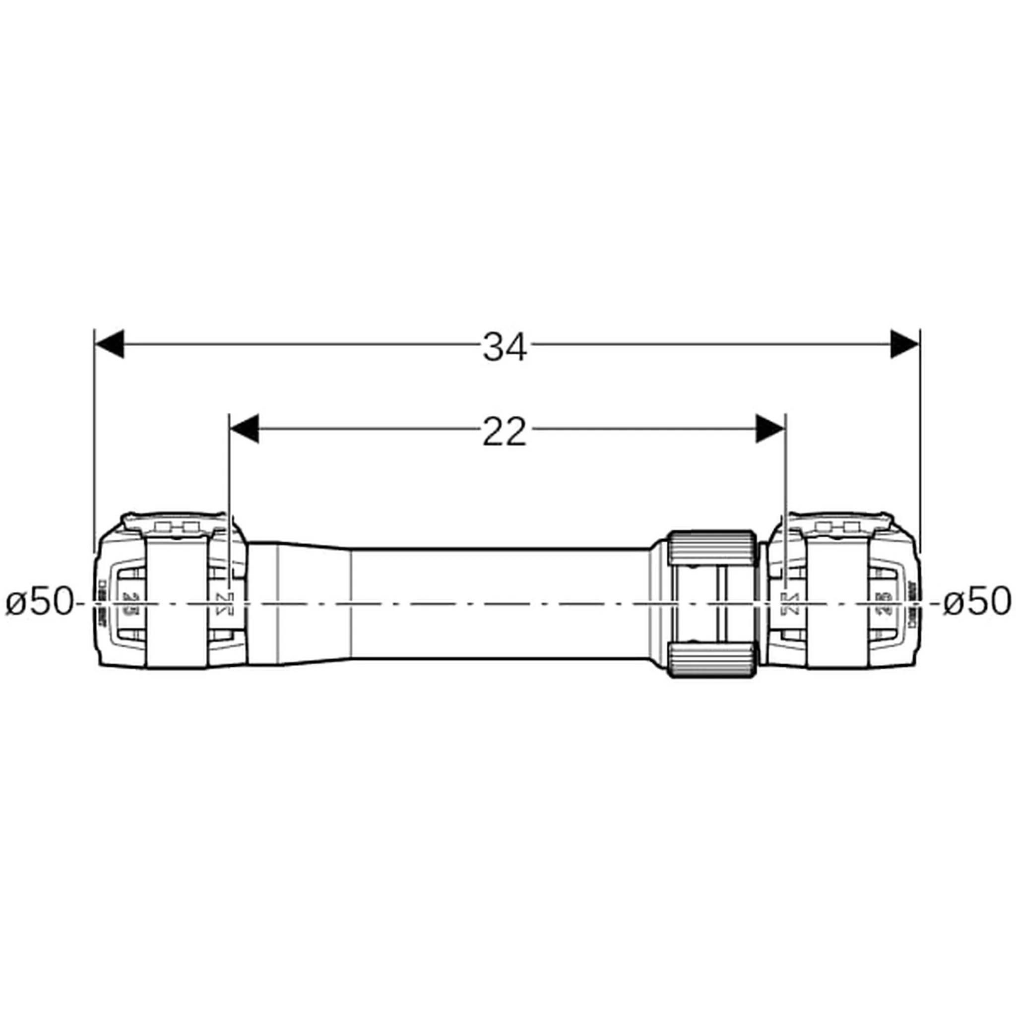 Geberit GE FlowFit Langkupplung, SiBr, d50mm, 1 Stk.