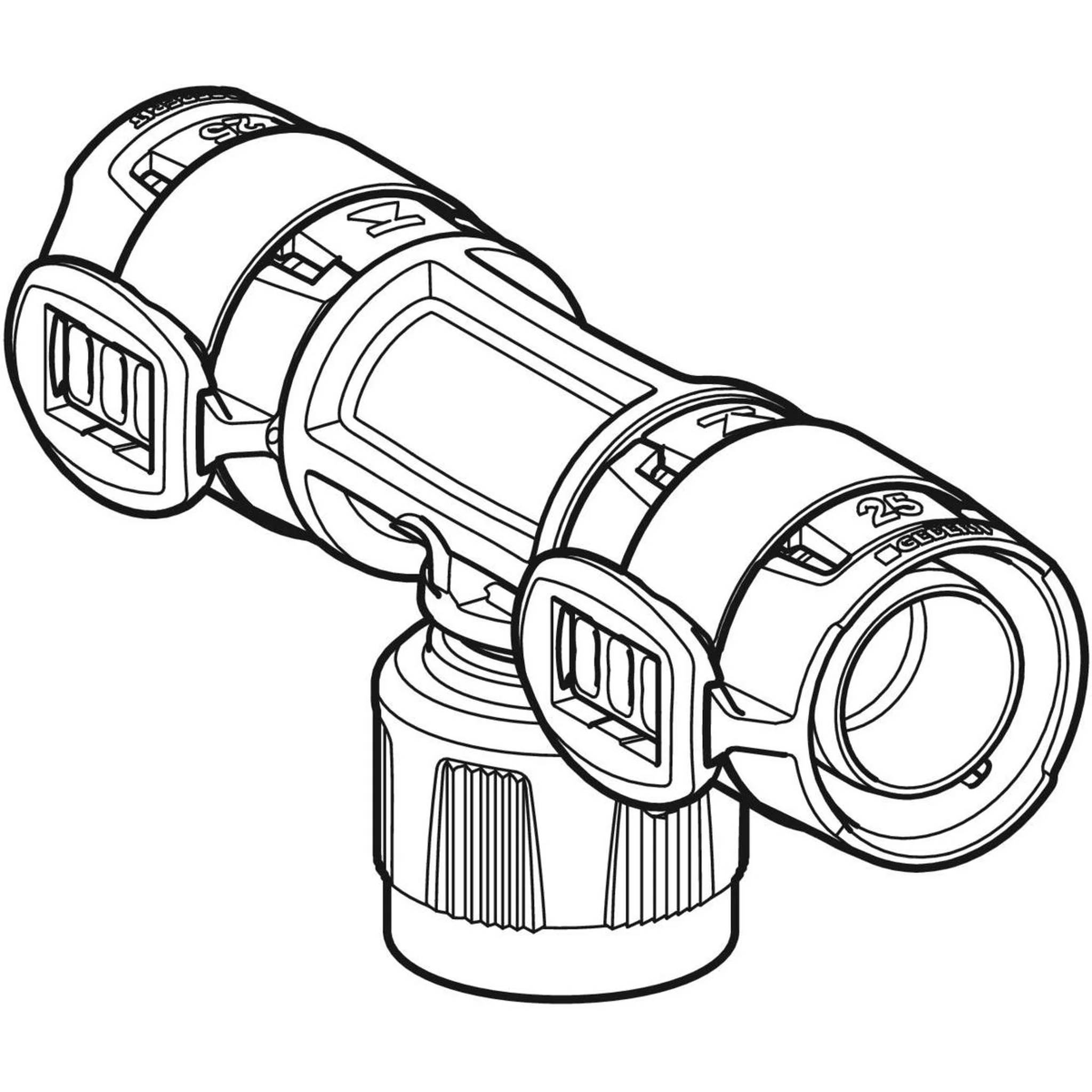 Geberit GE FlowFit Masterfix, Übergangs-T-Stück, d25 x RpMF1/2 x 20mm, PPSU, 1 Stk.