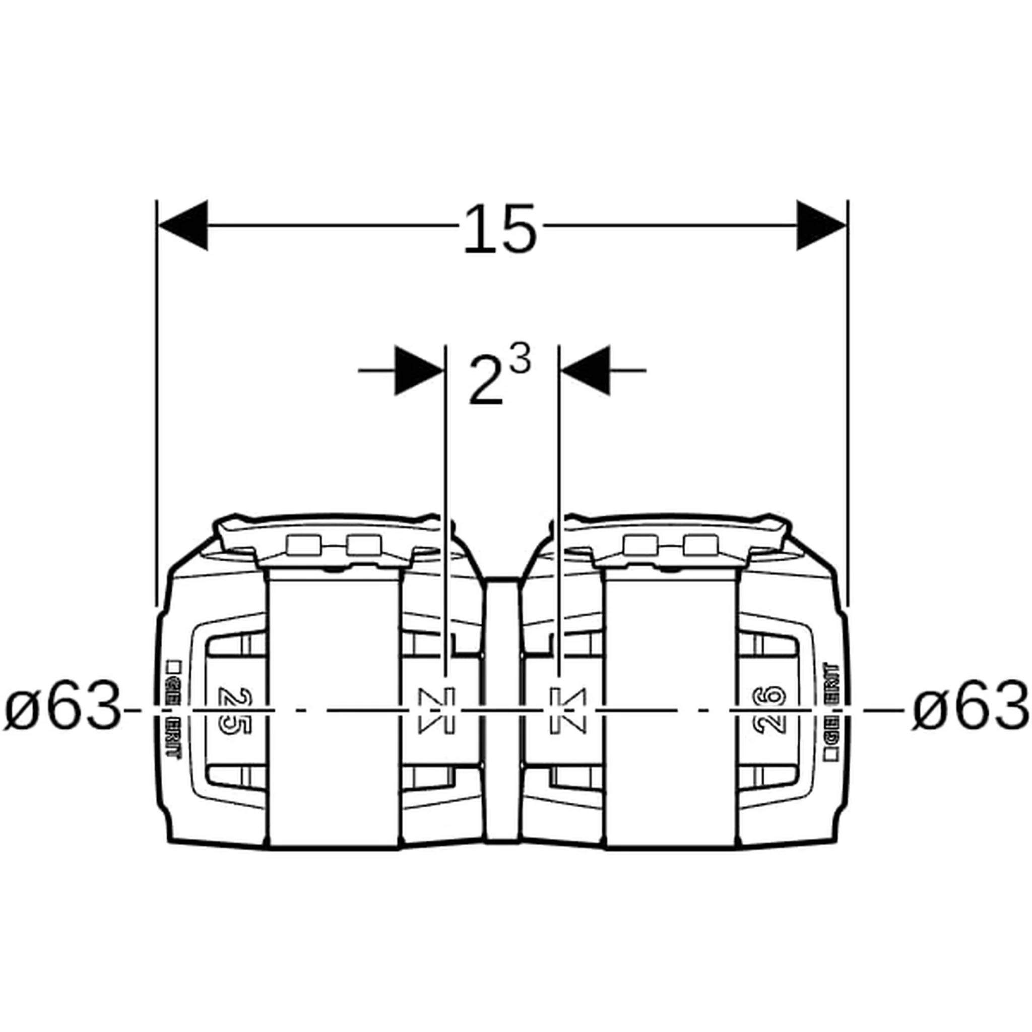 Geberit GE FlowFit, Übergang, Mepla, SiBr, d63 x 63mm, 1 Stk.