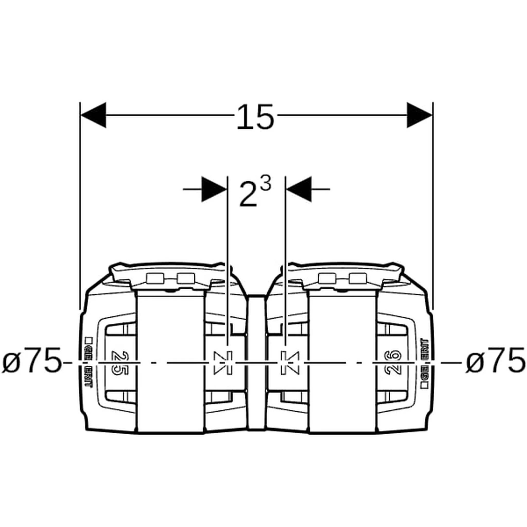 Geberit GE FlowFit Übergang Mepla, SiBr, d75 x 75mm, 1 Stk.