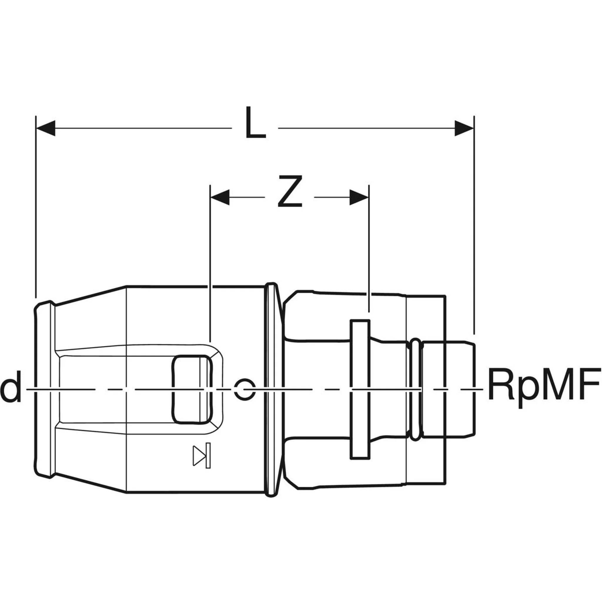 Geberit GE PushFit Übergang, PVDF, MasterFix, d16mm x RpMF1/2, 1 Stk.