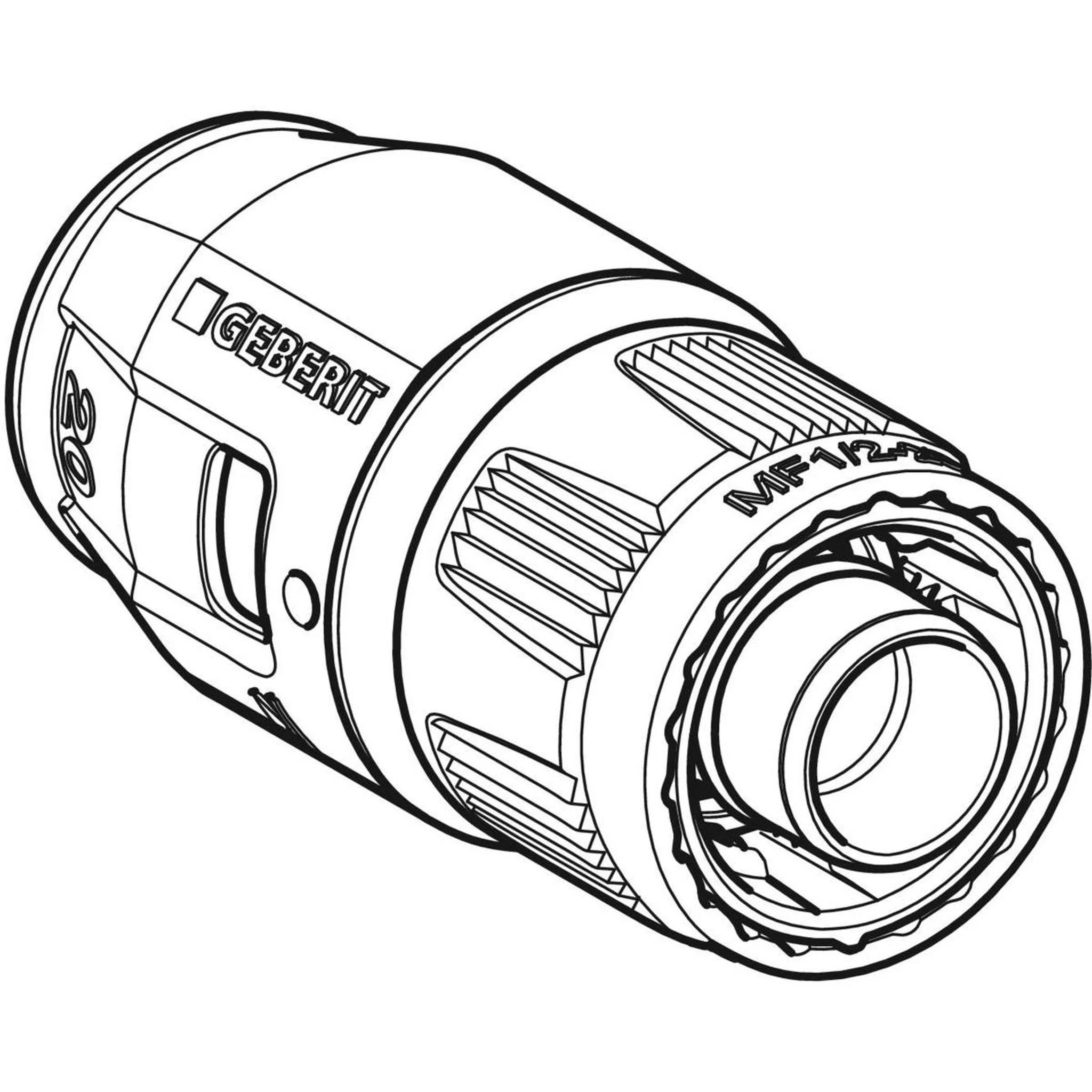 Geberit GE PushFit Übergang, PVDF, MasterFix, d16mm x RpMF1/2, 1 Stk.