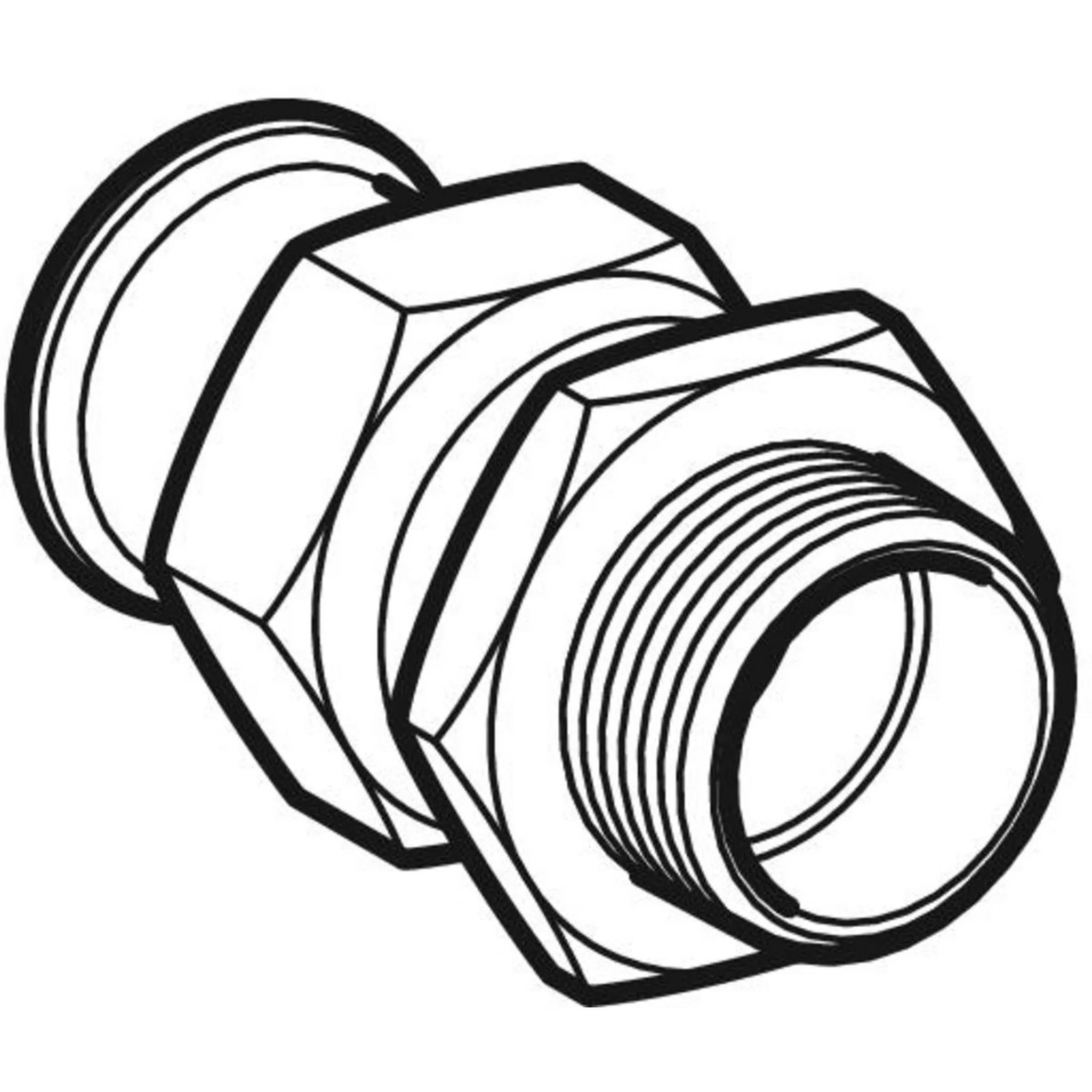 Geberit GE Mapress C-Stahl, Übergangsverschraubung, flachdichtend, d15mm x R1/2, verzinkt, 1 Stk.