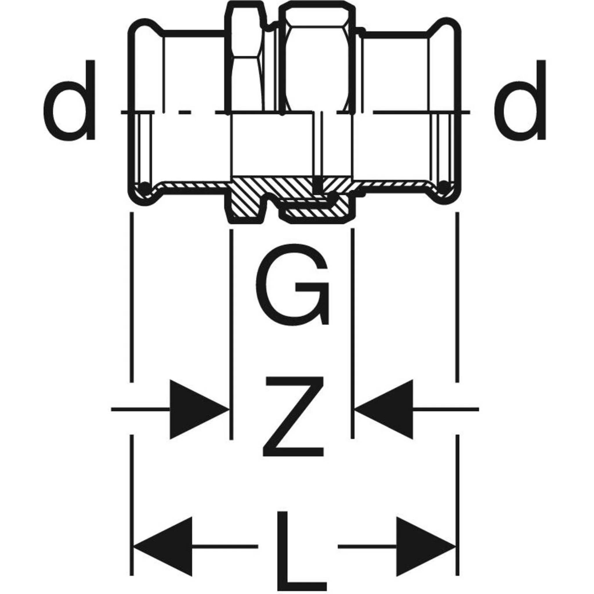 Geberit GE Mapress C-Stahl, Verschraubung, d28mm, 1 Stk.