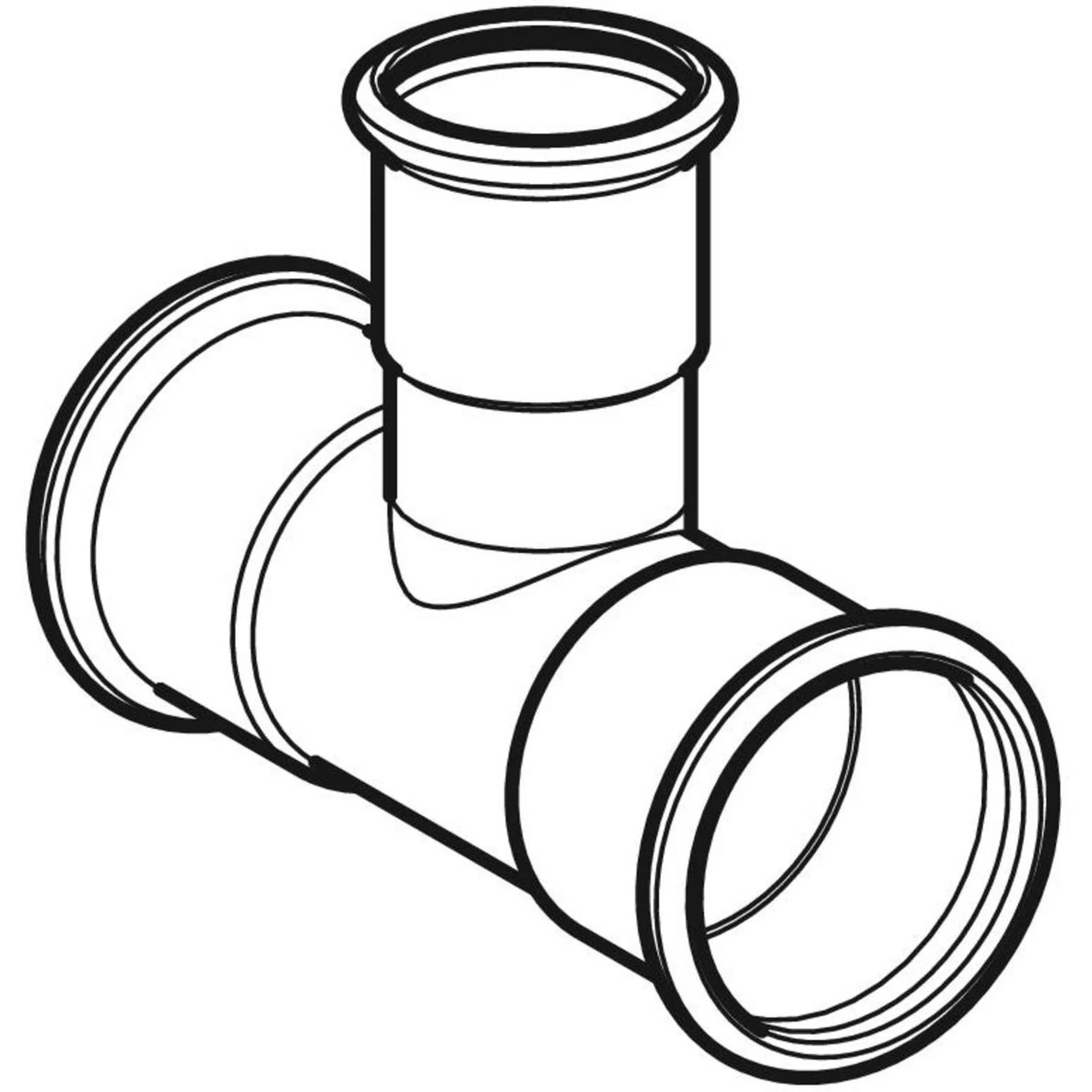 Geberit GE Mapress C-Stahl, T-Stück, mit reduziertem Abgang, d54 x 15 x 54mm, verzinkt, 1 Stk.