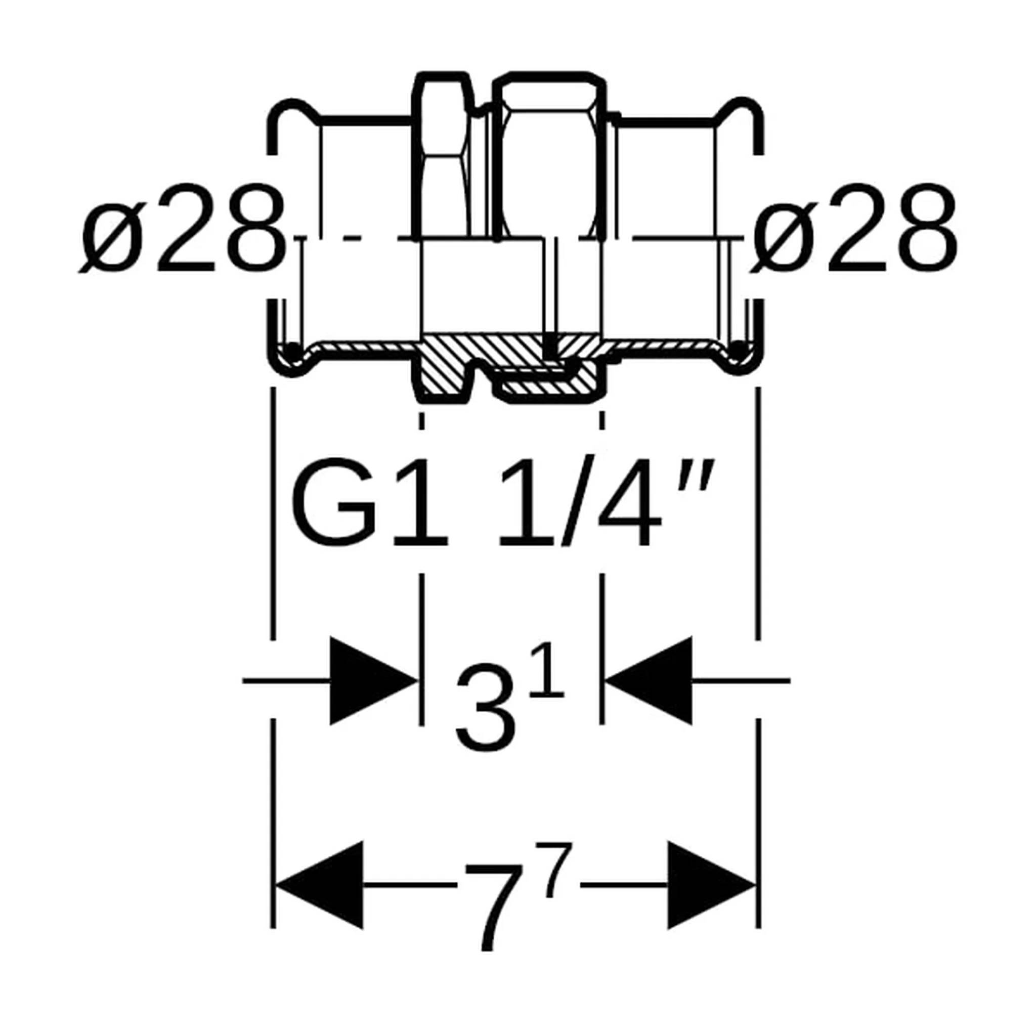 Geberit GE Mapress C-Stahl, Verschraubung, d28mm, 1 Stk.