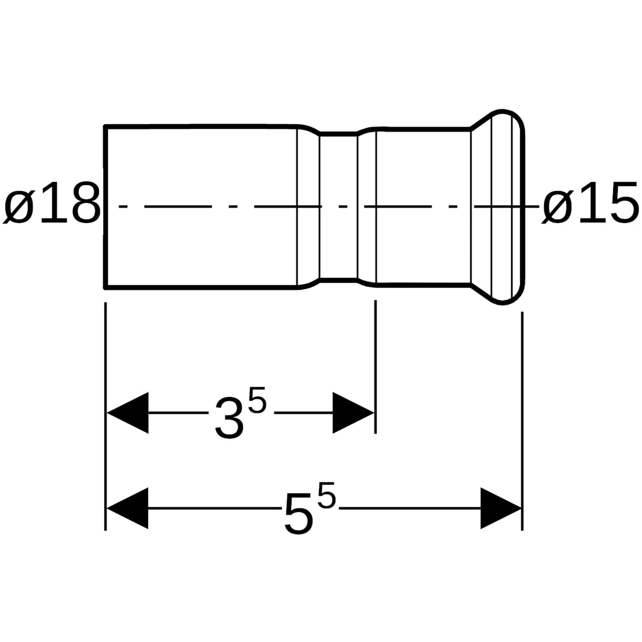Geberit GE Mapress Thermo Reduktion Einschubende, d18 x 15mm, NW, 1 Stk.