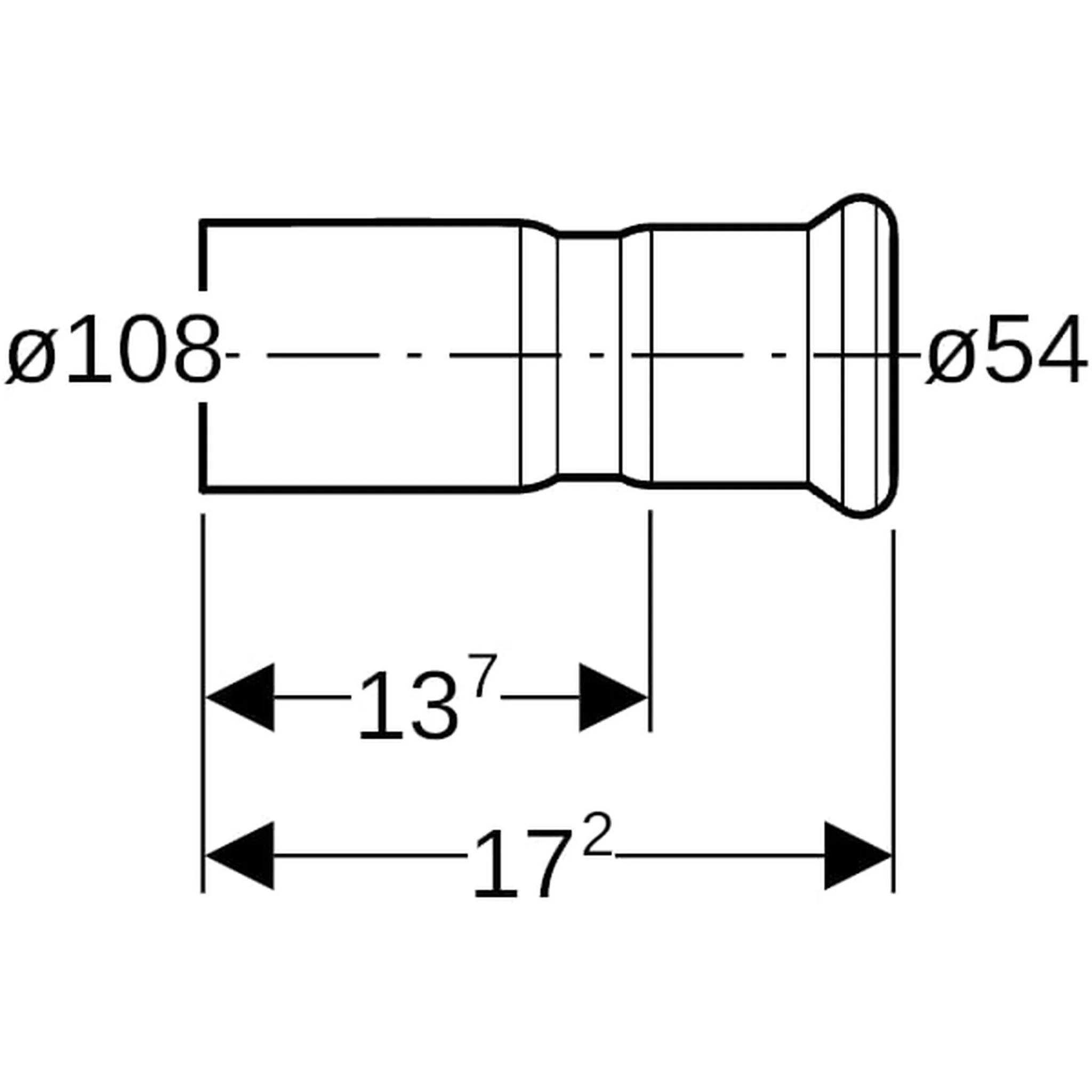 Geberit GE Mapress C-Stahl Reduzierstück mit Einschubende, d108 x 54mm, 1 Stk.