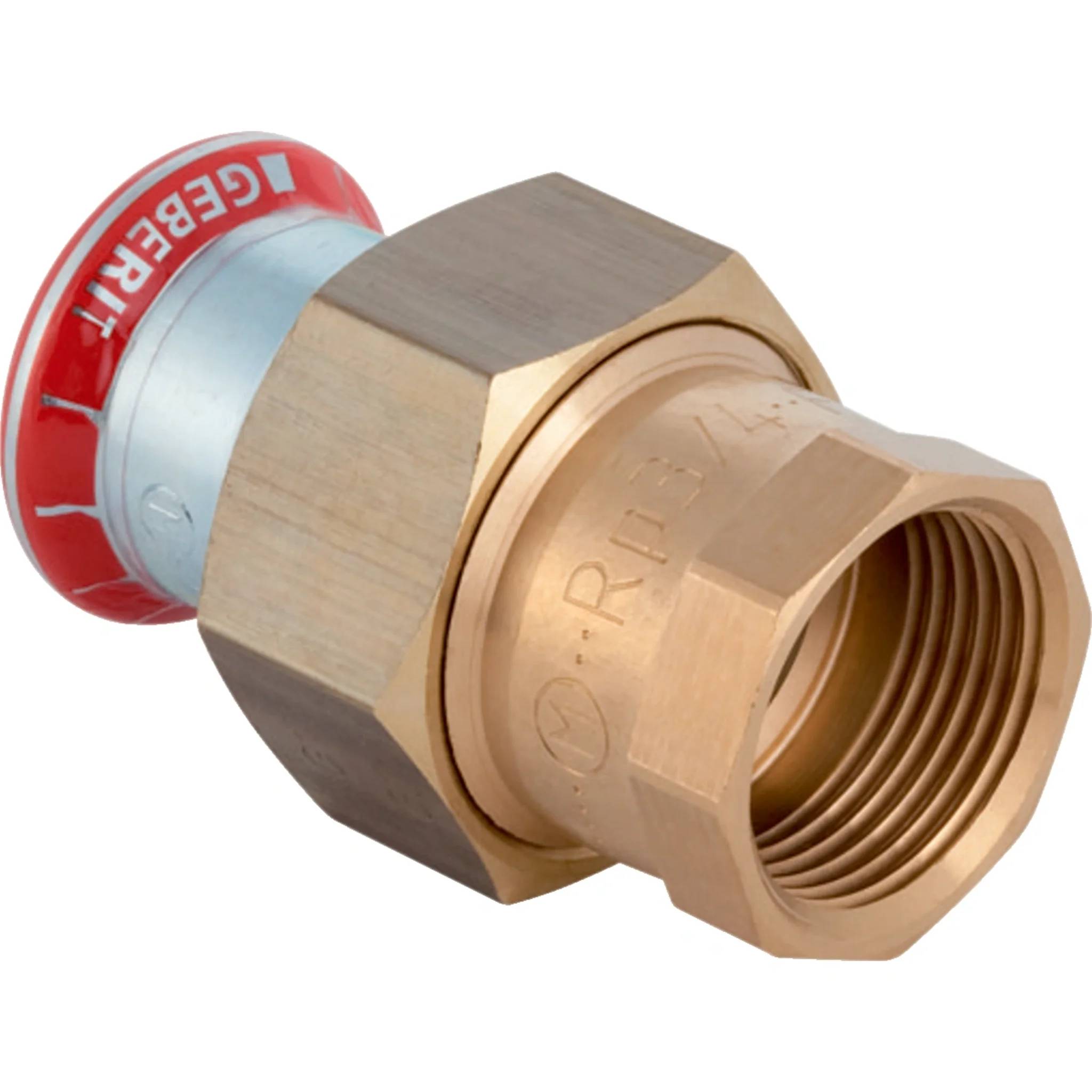 Geberit GE Mapress, C-Stahl, Durchgangsverschraubung, d22mm, Rp3/4, verzinkt, 1 Stk.