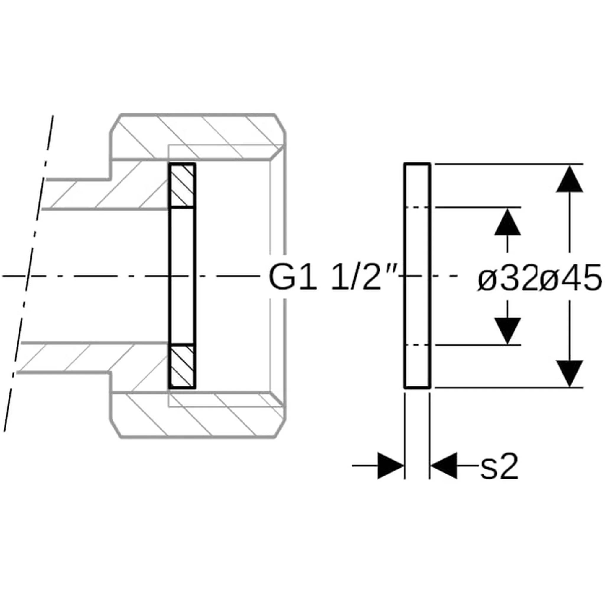 Geberit GE Mapress Flachdichtung, FPM, grün, d45 x di32 x 2mm, 10 Stk.