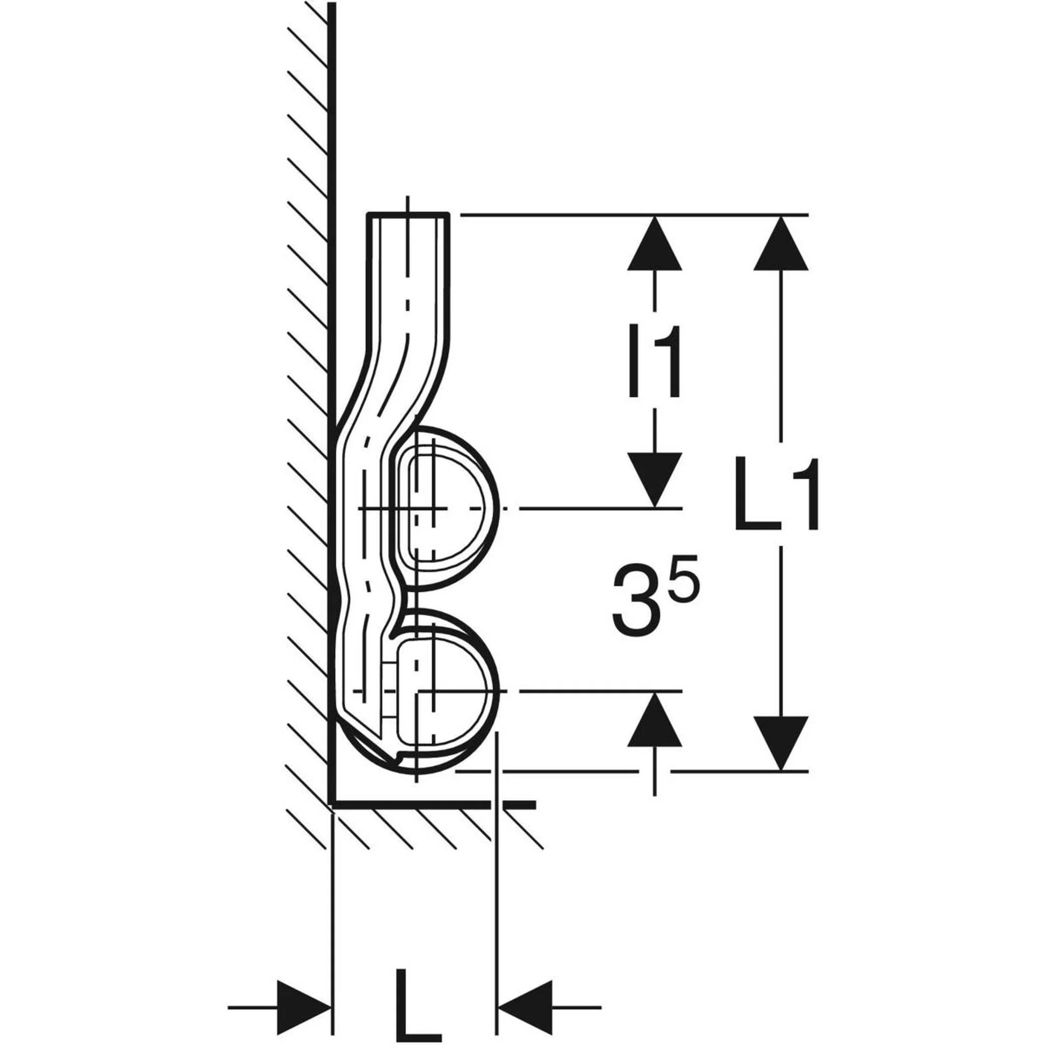 Geberit GE Mapress, C-Stahl, Kreuzungspaar, RP-K/RL, re./li., d22 x 15mm, verzinkt, 1 Stk.