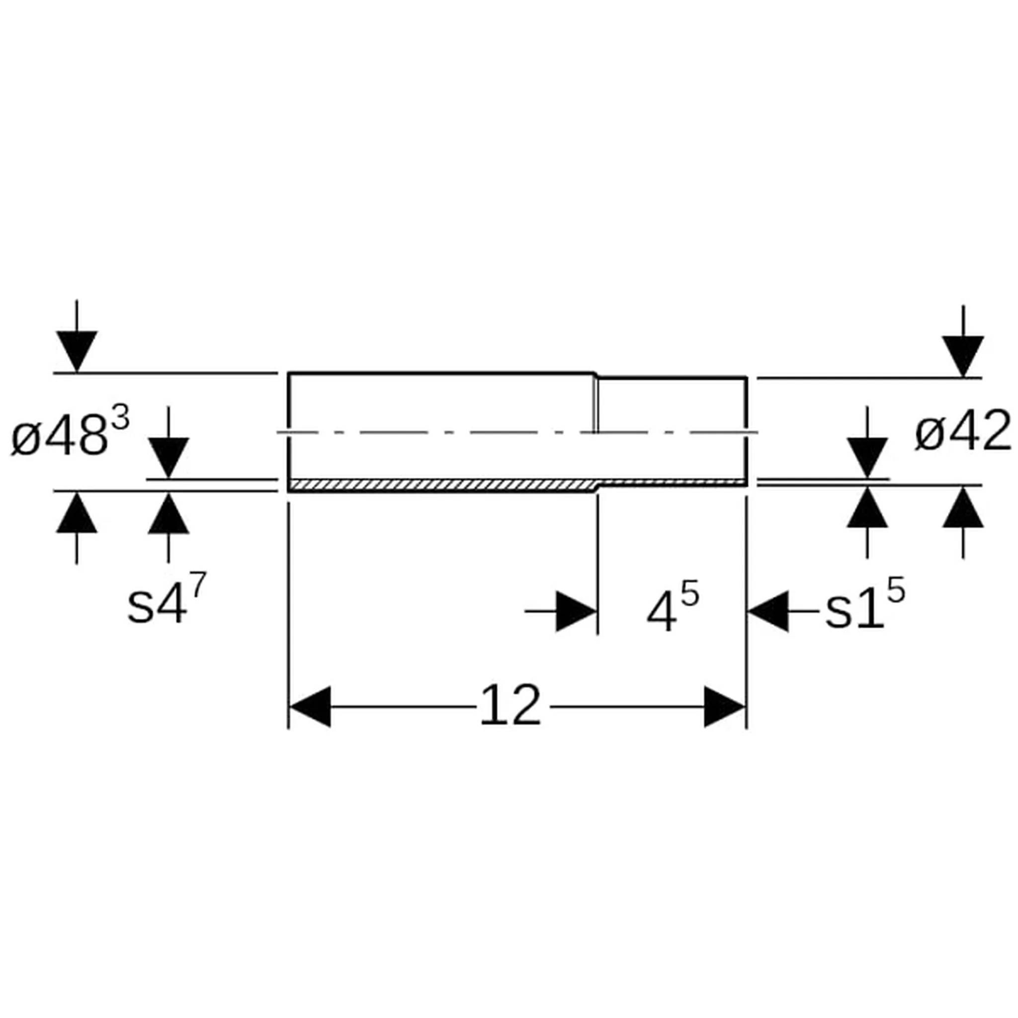 Geberit GE Mapress C-Stahl Kombirohr, mit Anschweißende, d42, 48,3mm, 1 Stk.