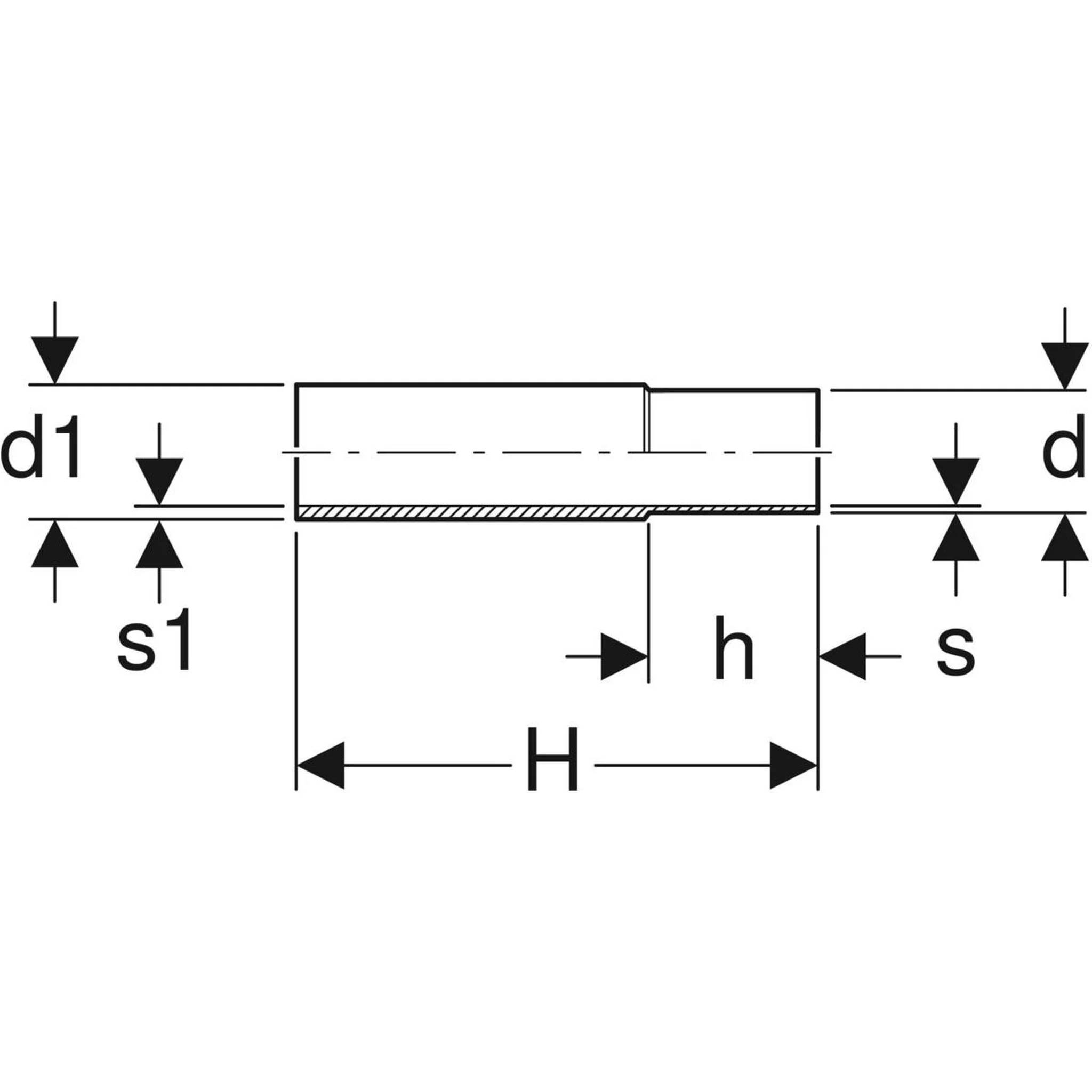 Geberit GE Mapress C-Stahl Kombirohr, mit Anschweißende, d42, 48,3mm, 1 Stk.