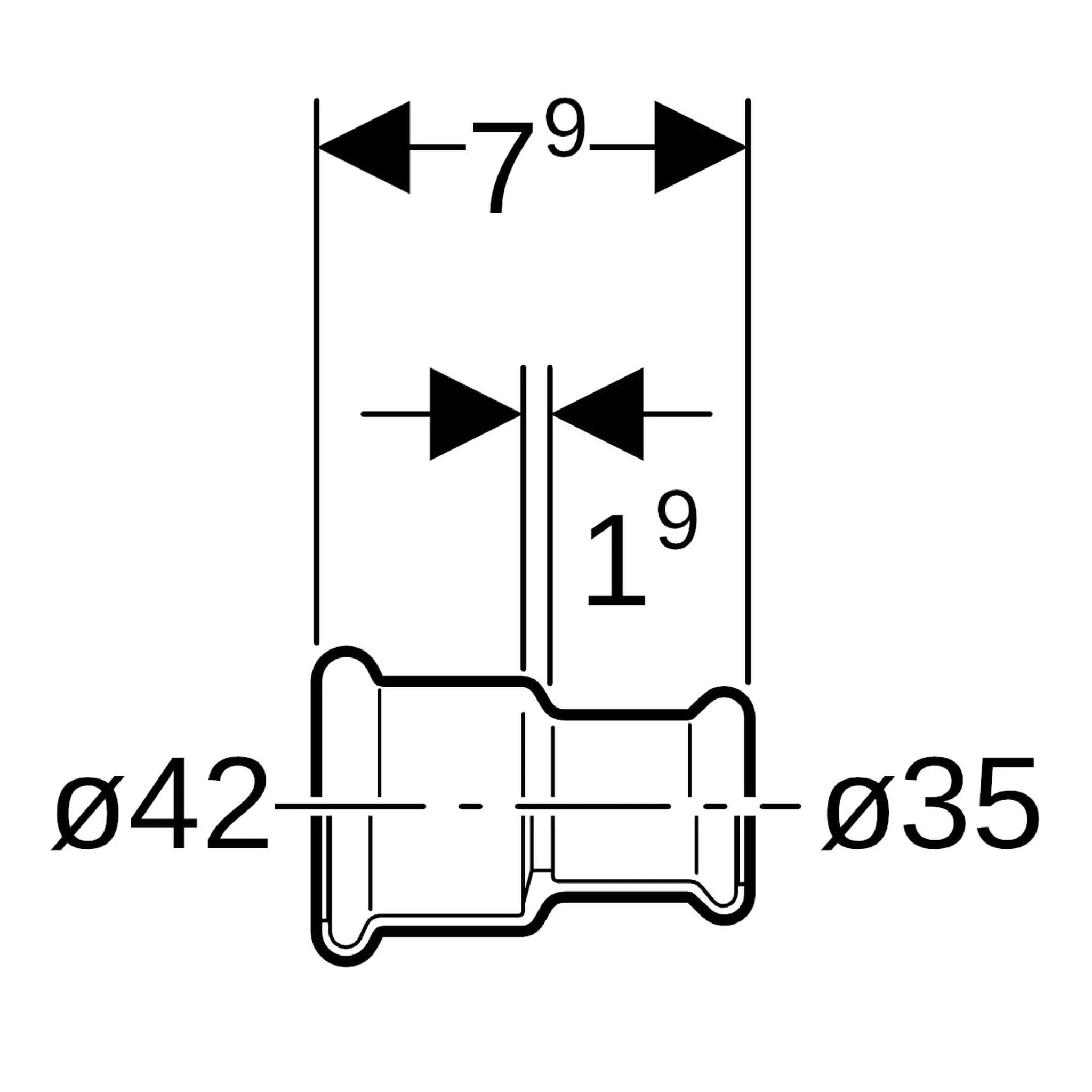 Geberit GE Mapress, C-Stahl, Reduziermuffe, d42, 35mm, 1 Stk.